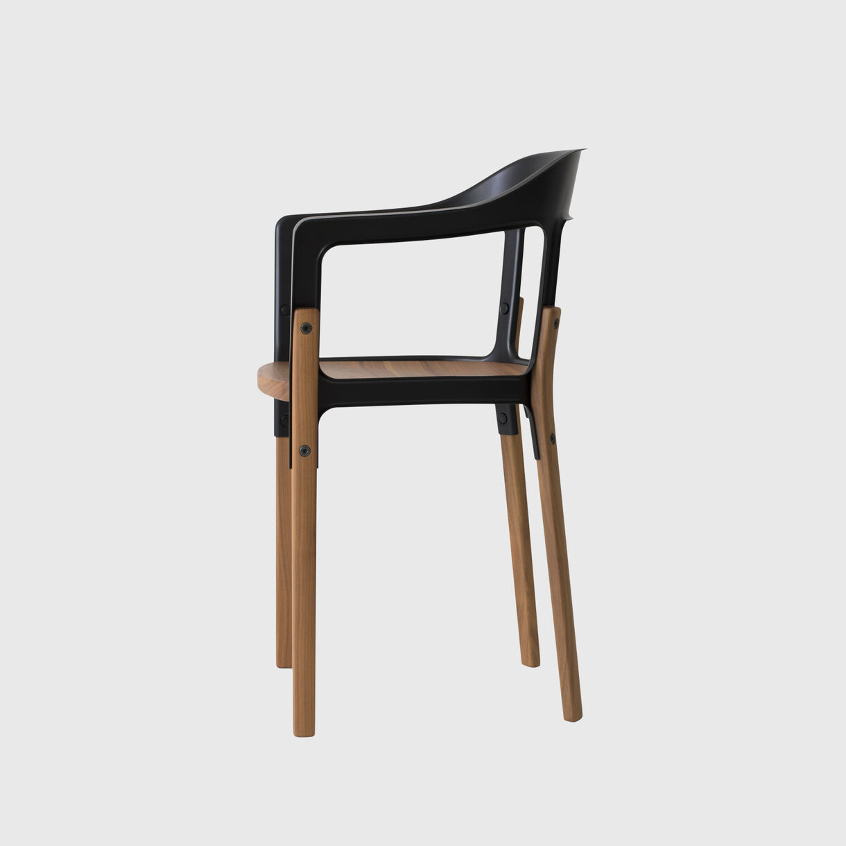 Steelwood Chair, Black, Walnut