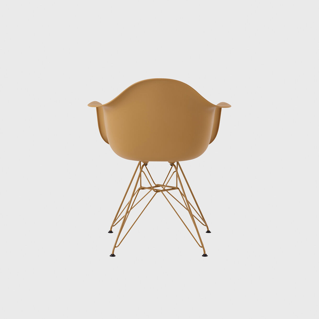 Eames Moulded Plastic Armchair, Wire Base, Toffee