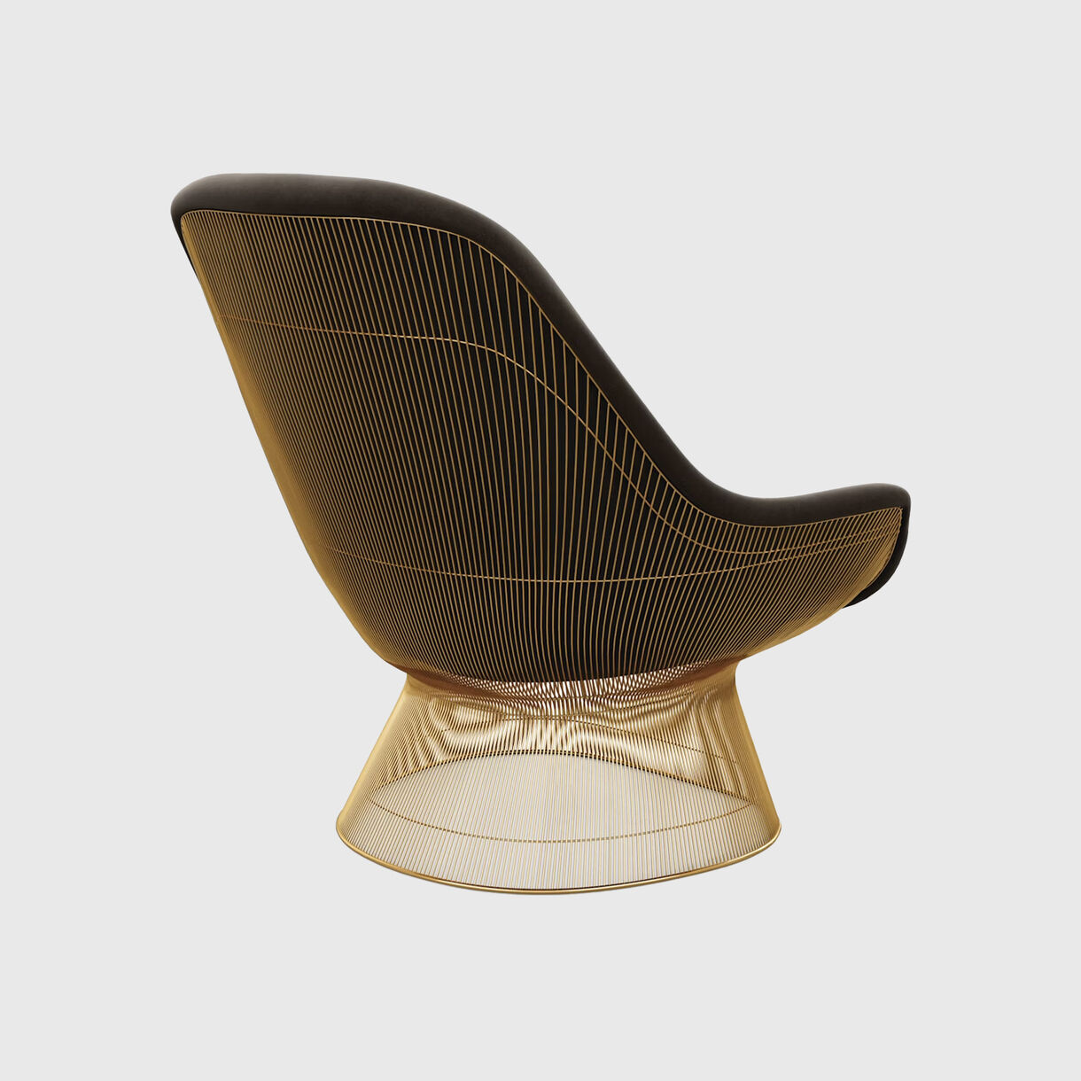 Platner Easy Lounge Chair, Gold, Velvet Truffle