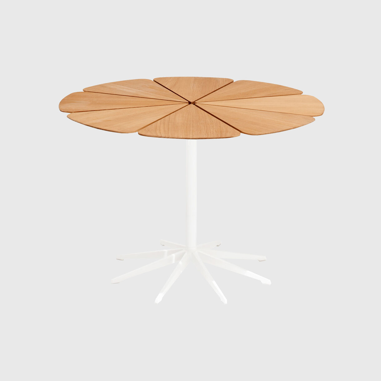 Petal Dining Table, Teak, White
