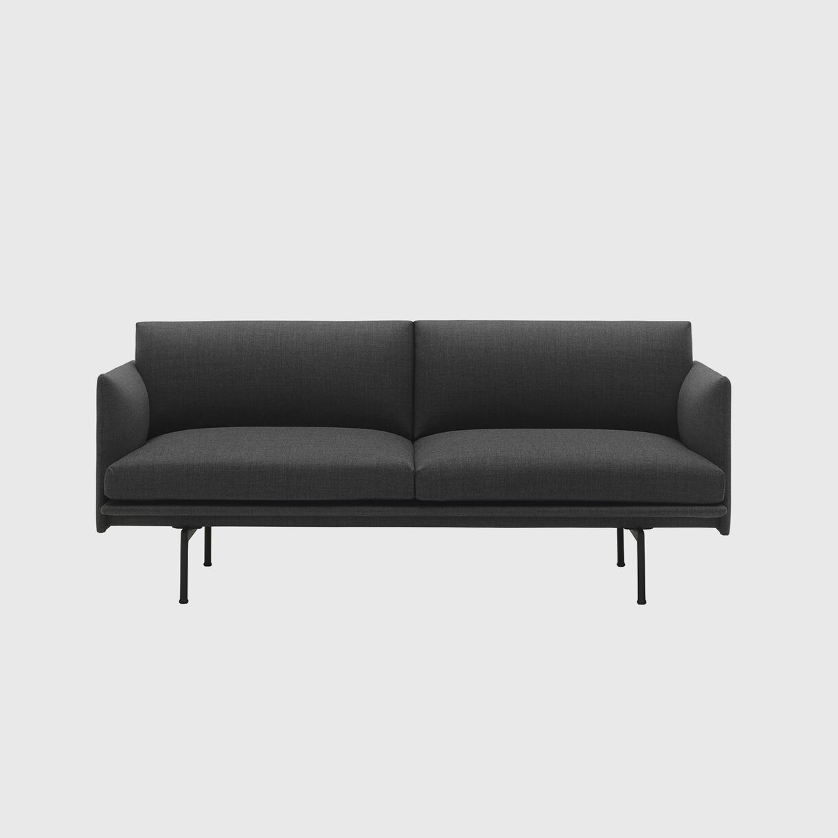 Outline Sofa, 2 Seater, Remix 163 & Black