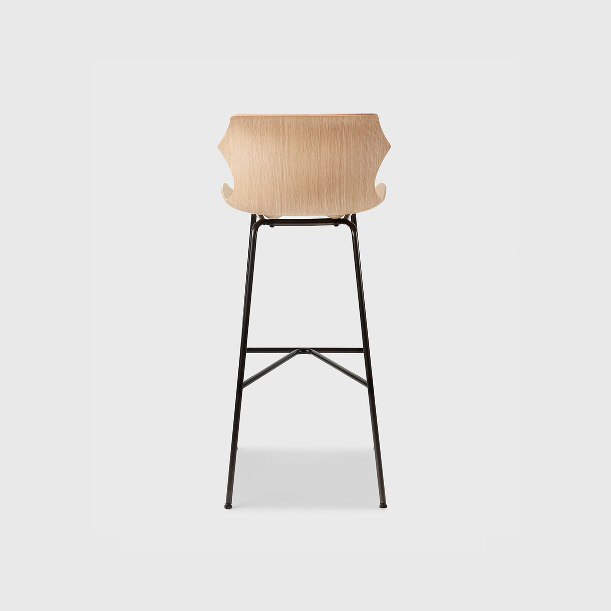 Petal Metal Base Bar Stool, Raw Oak