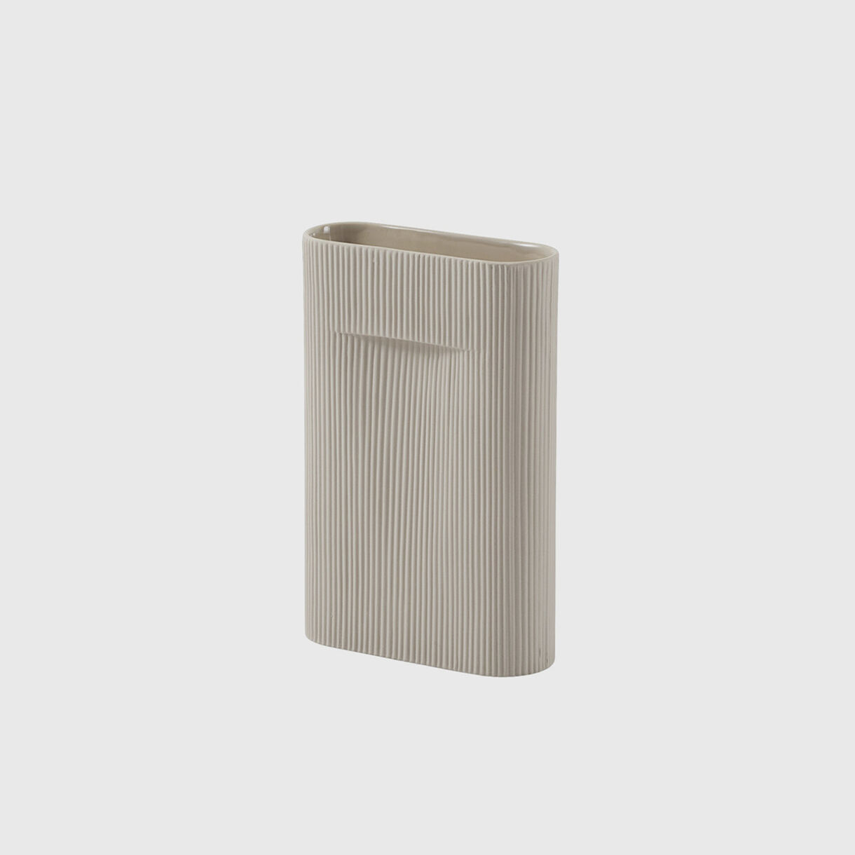 Ridge Vase, Small, Beige