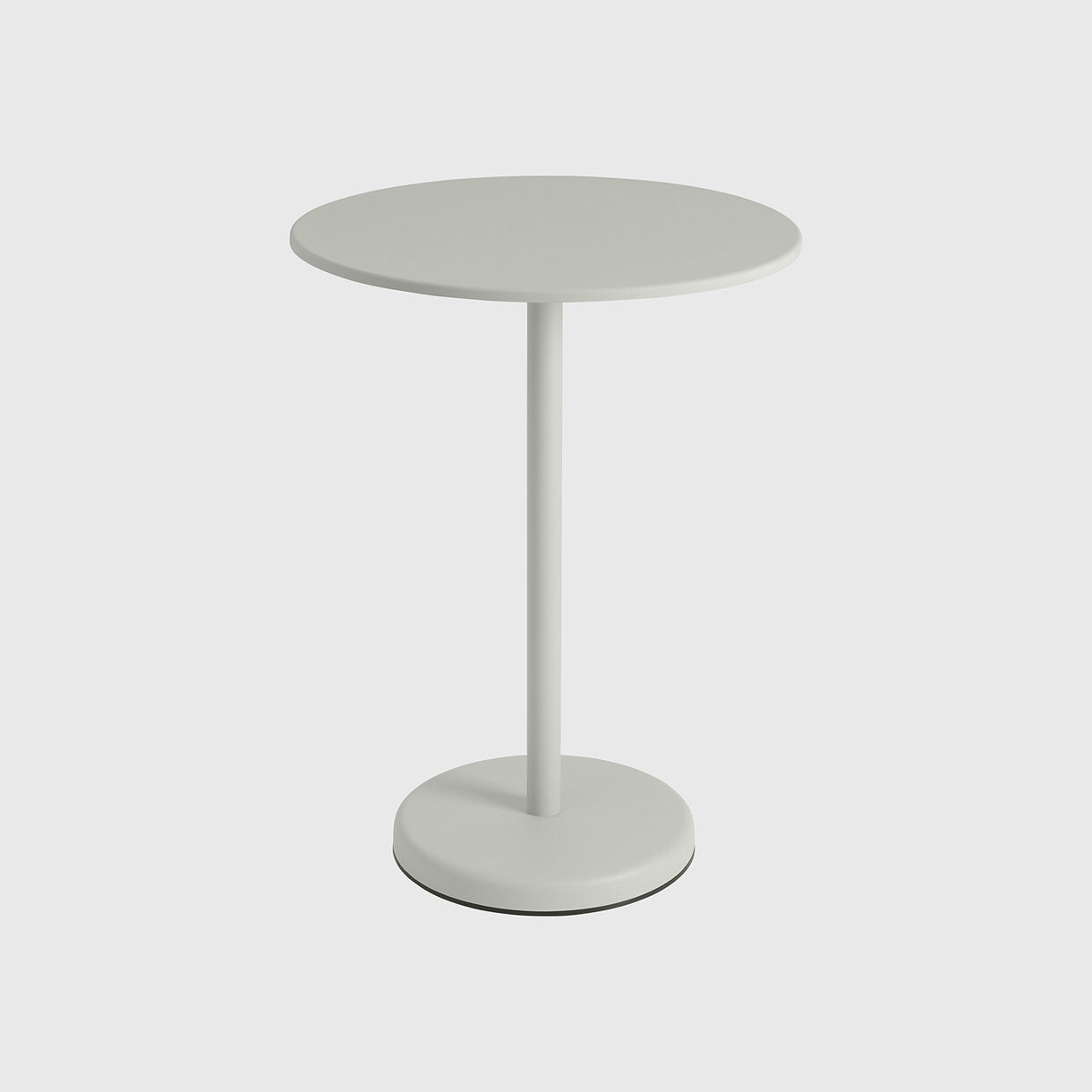 Linear Steel Round High Cafe Table, Low, Grey