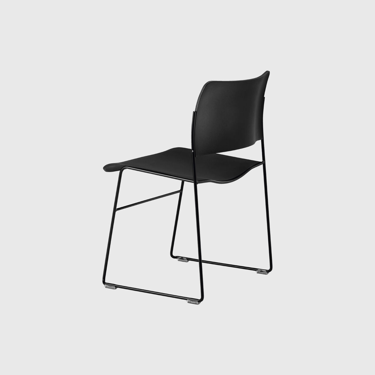 40/4 Side Chair, Sled Frame, Black