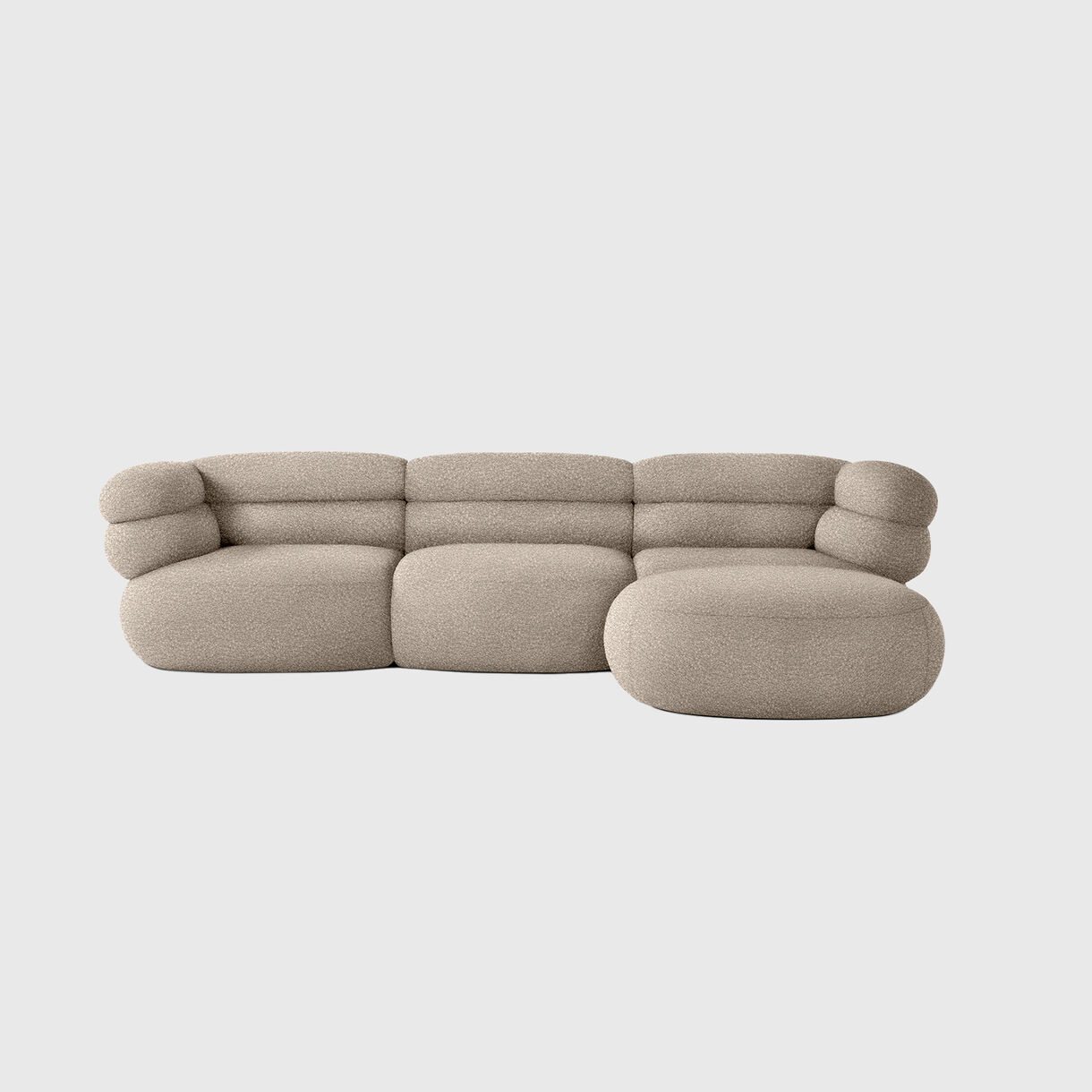 Biboni Sofa with Chaise Lounge, Greige