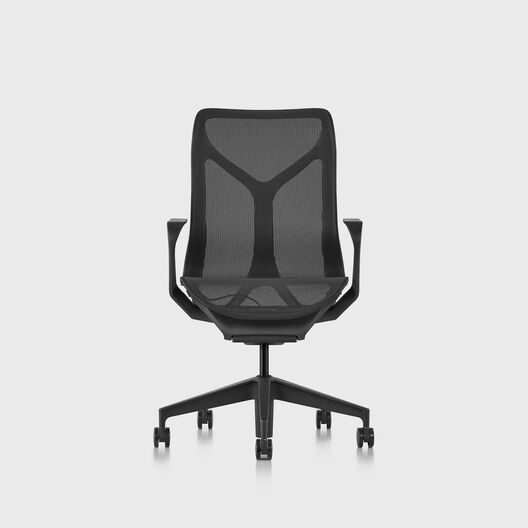 Cosm Chair, Graphite, Mid Back, Fixed Arms