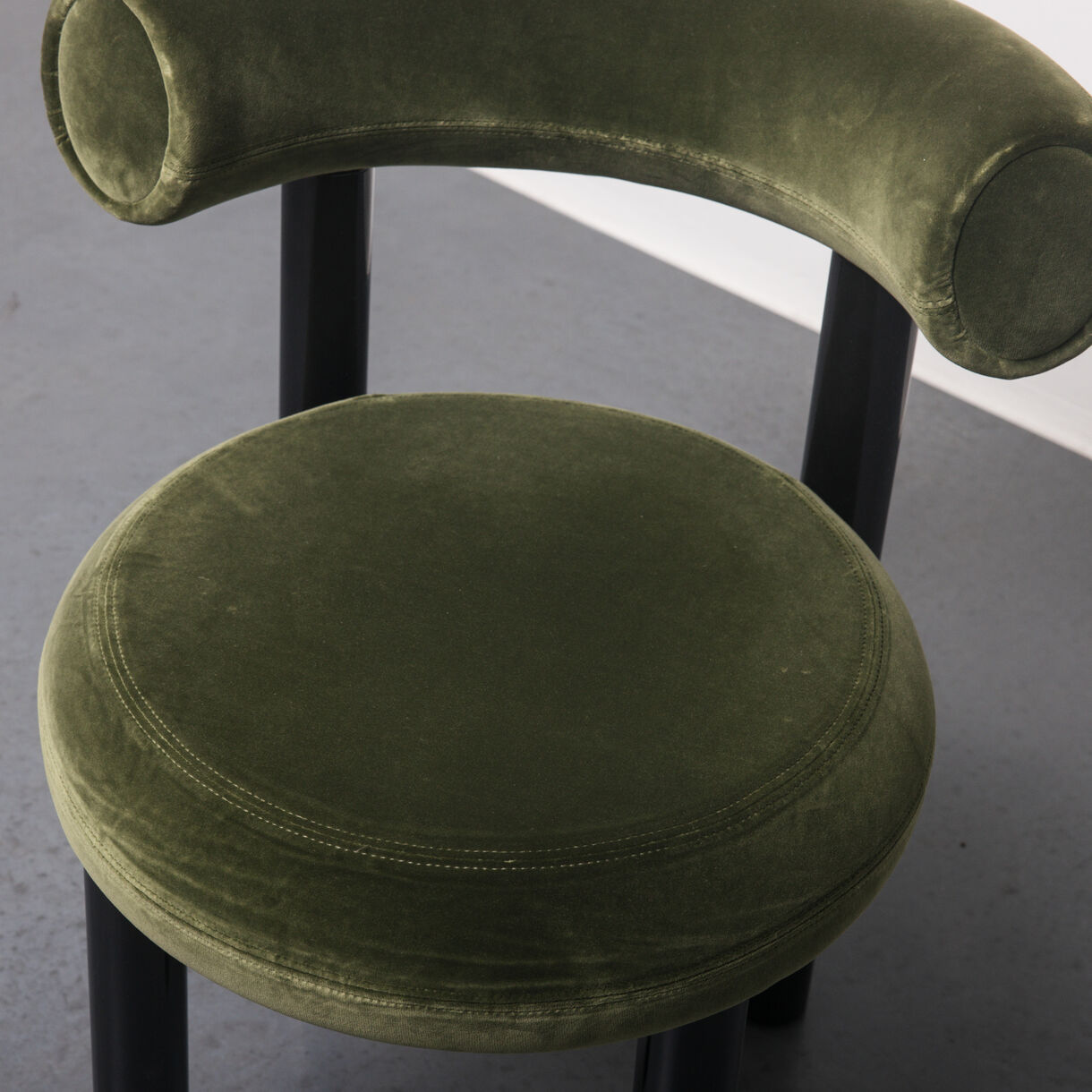 Fat Dining Chair, Black Steel and Hero 2 Upholstery