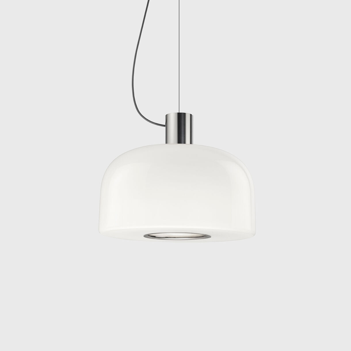 Bellhop Glass Suspension Lamp, Aluminium