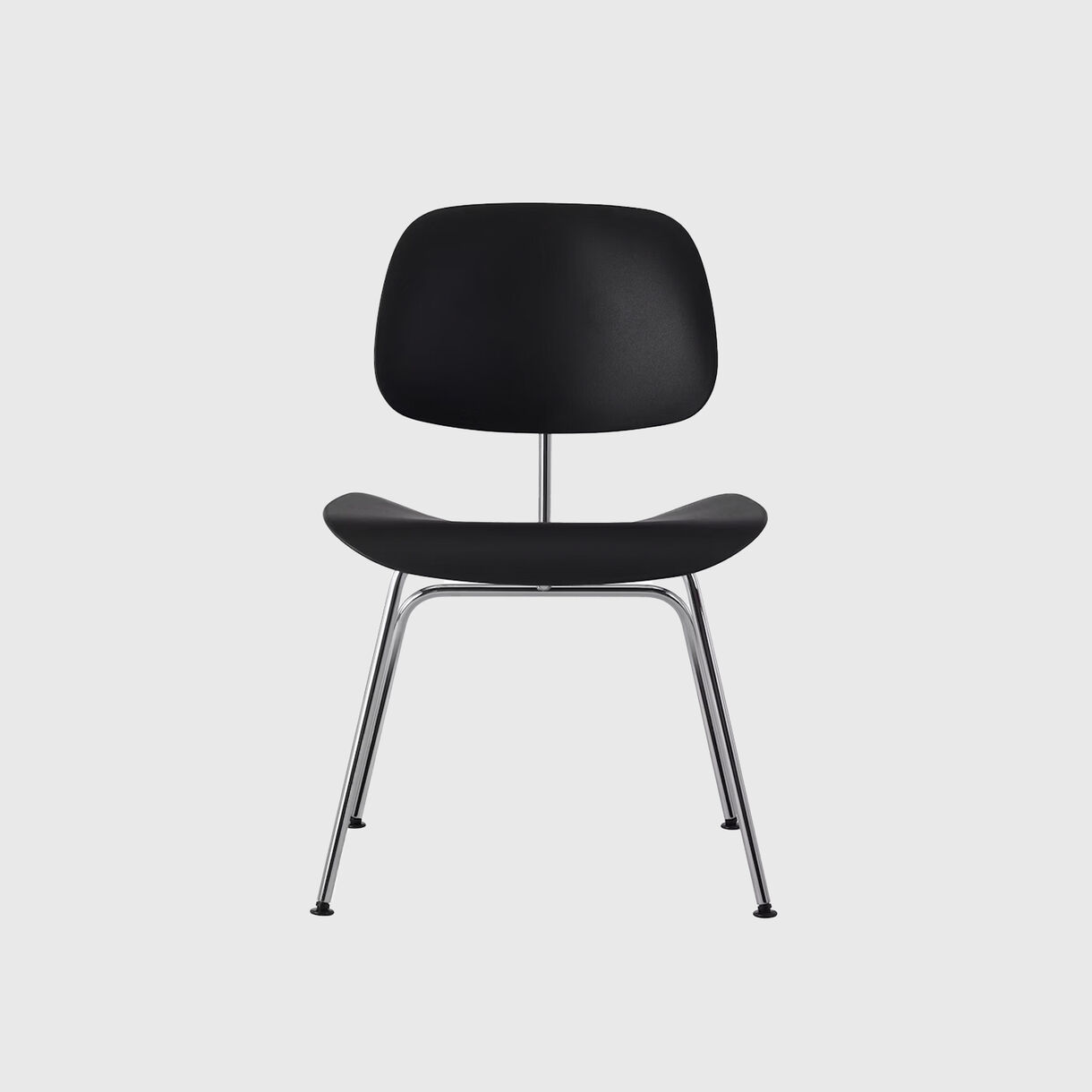 Eames Moulded Plastic Dining Chair, Black Chrome