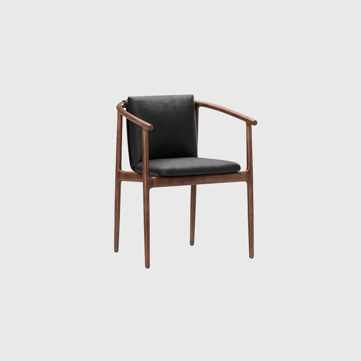 Charlie Armchair, Walnut, Black