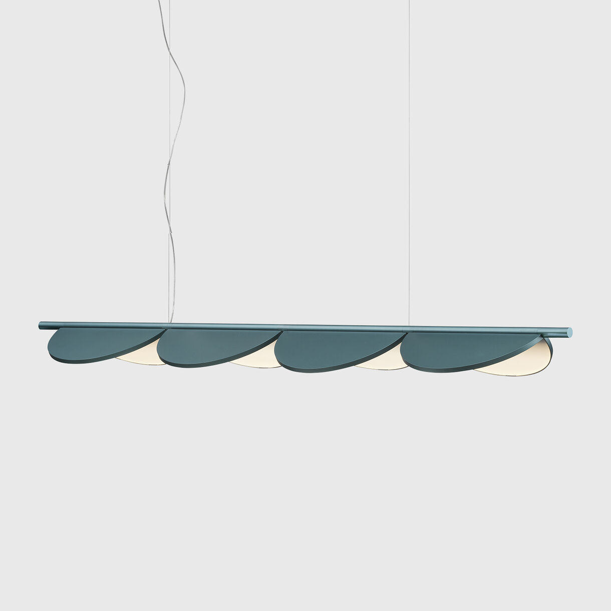 Almendra Linear S4 Suspension Lamp, Bay Blue Metallised