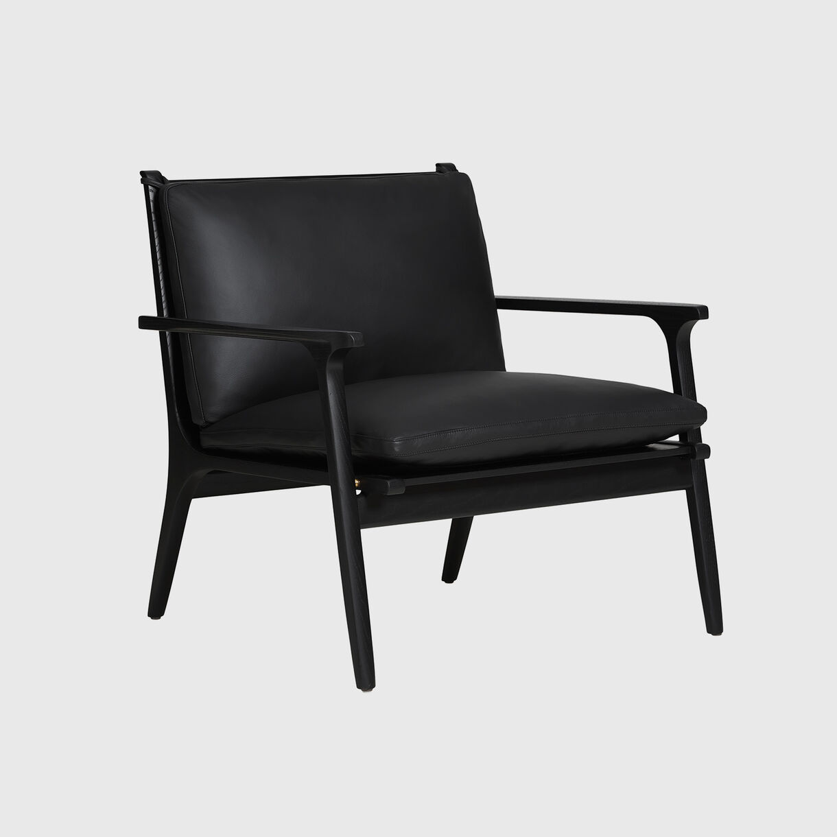 Ren Lounge Chair, Large, Onyx Oak, Milano Leather - Black 2522