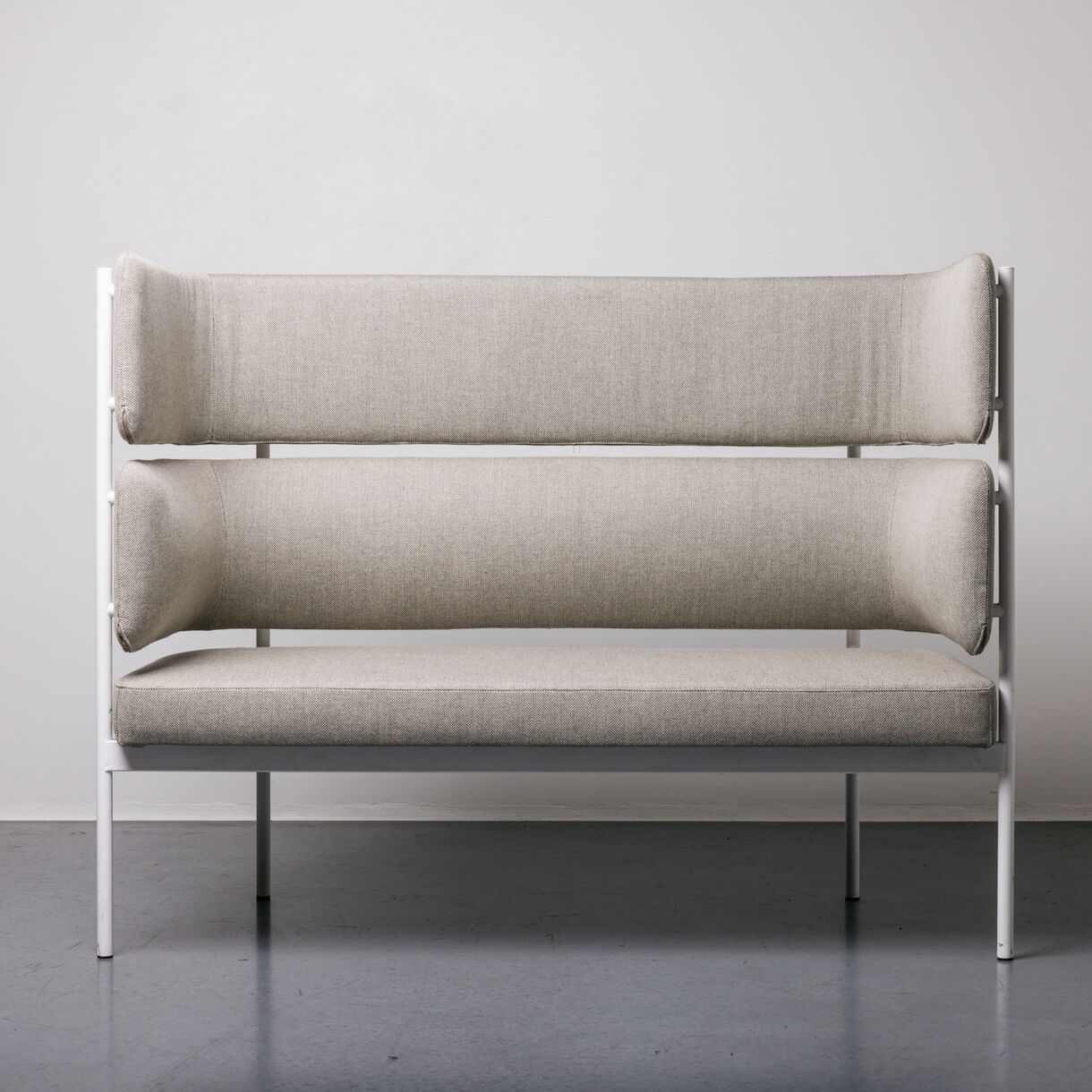Crescent High-Back 2 Seater Sofa, White