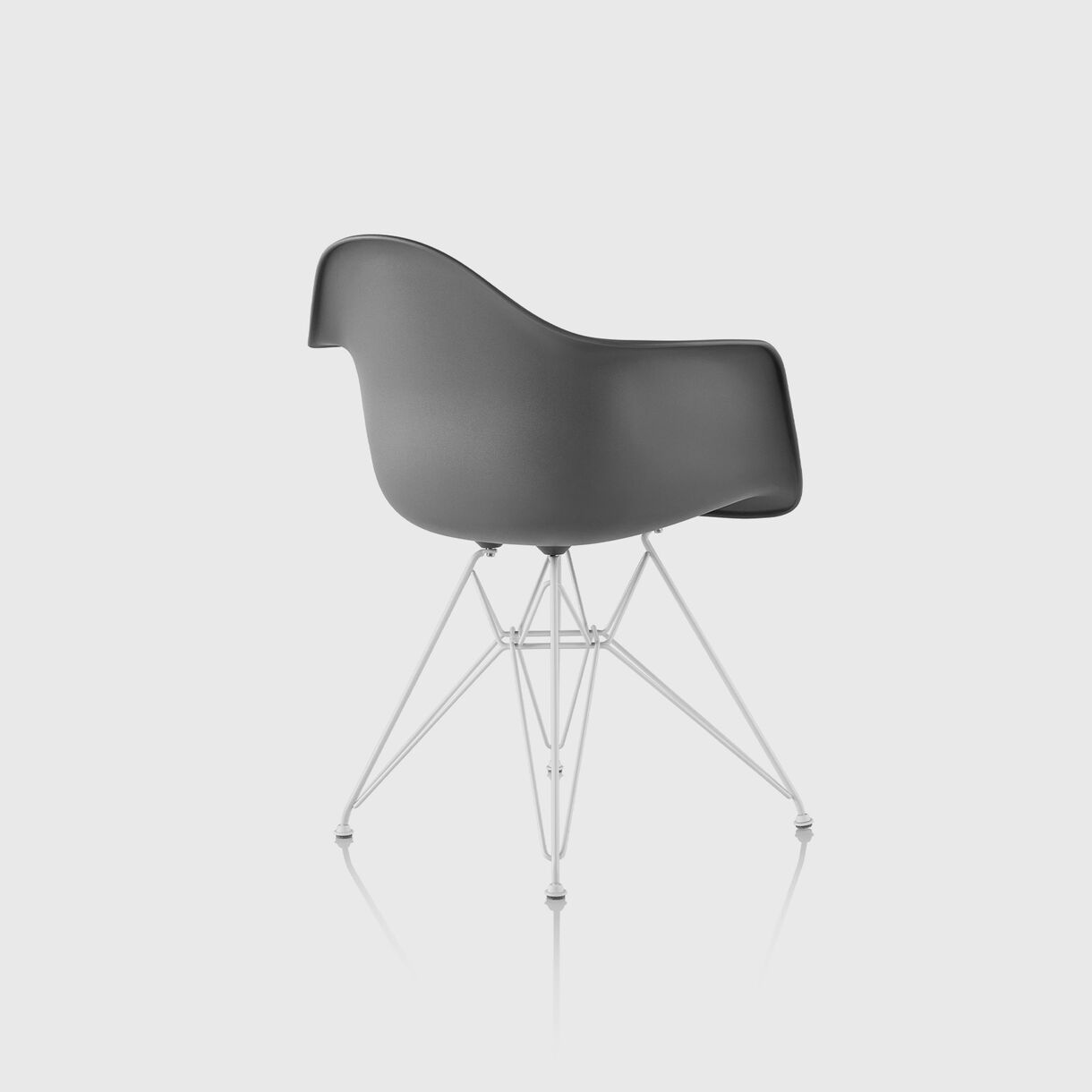 Eames Moulded Plastic Armchair, Charcoal & White, Back Angled