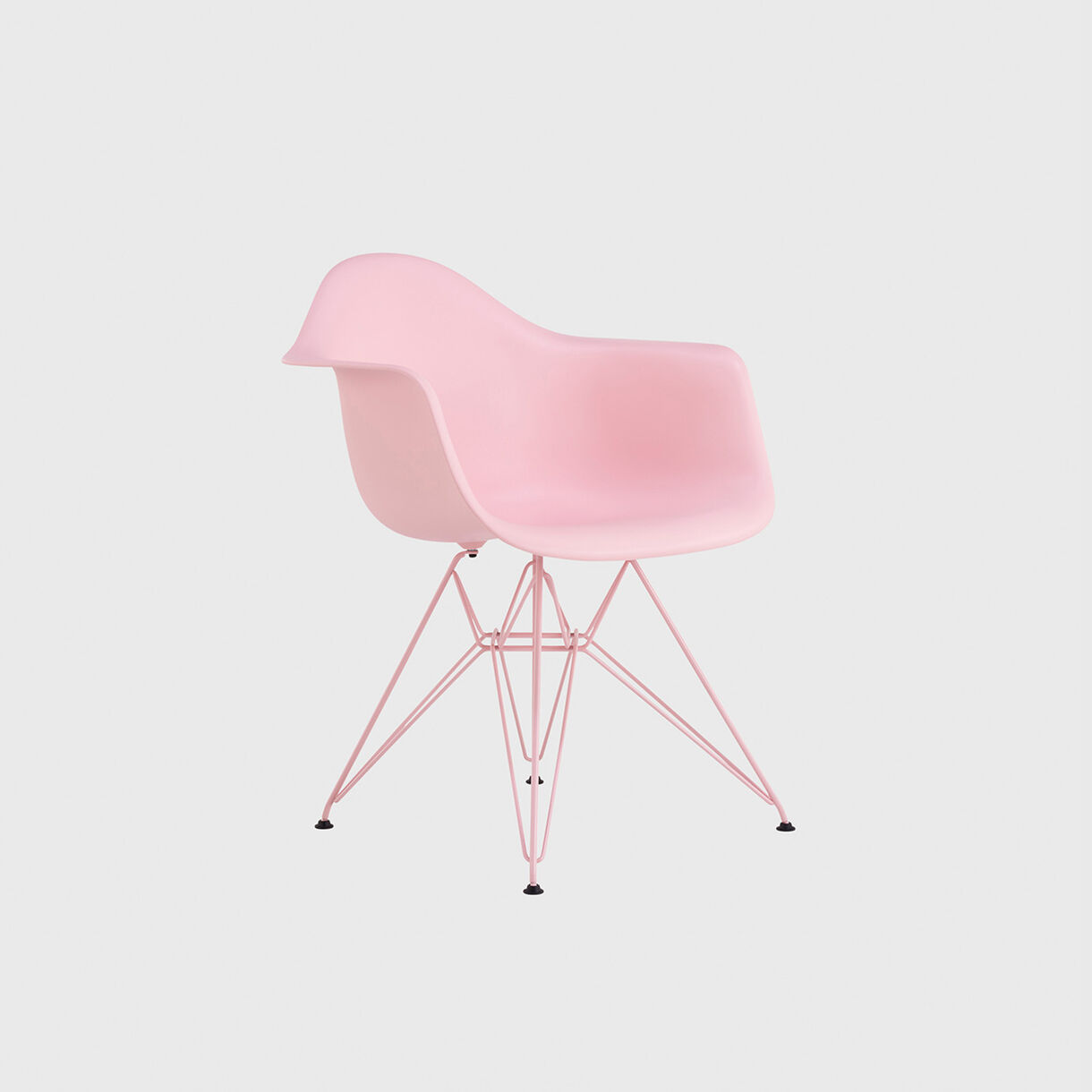 Eames Moulded Plastic Armchair, Wire Base, Powder Pink