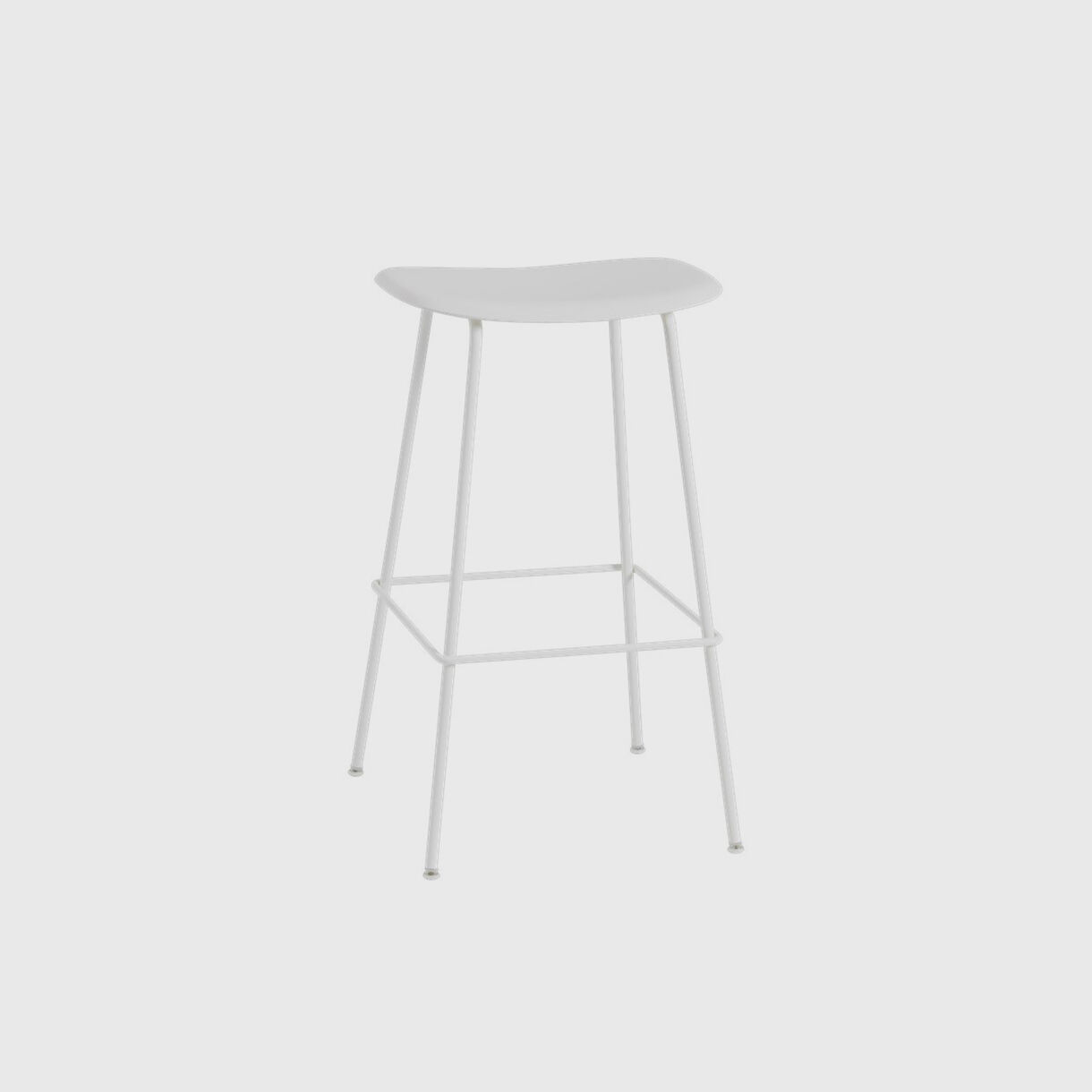 Fiber Bar Stool Tube Base, White