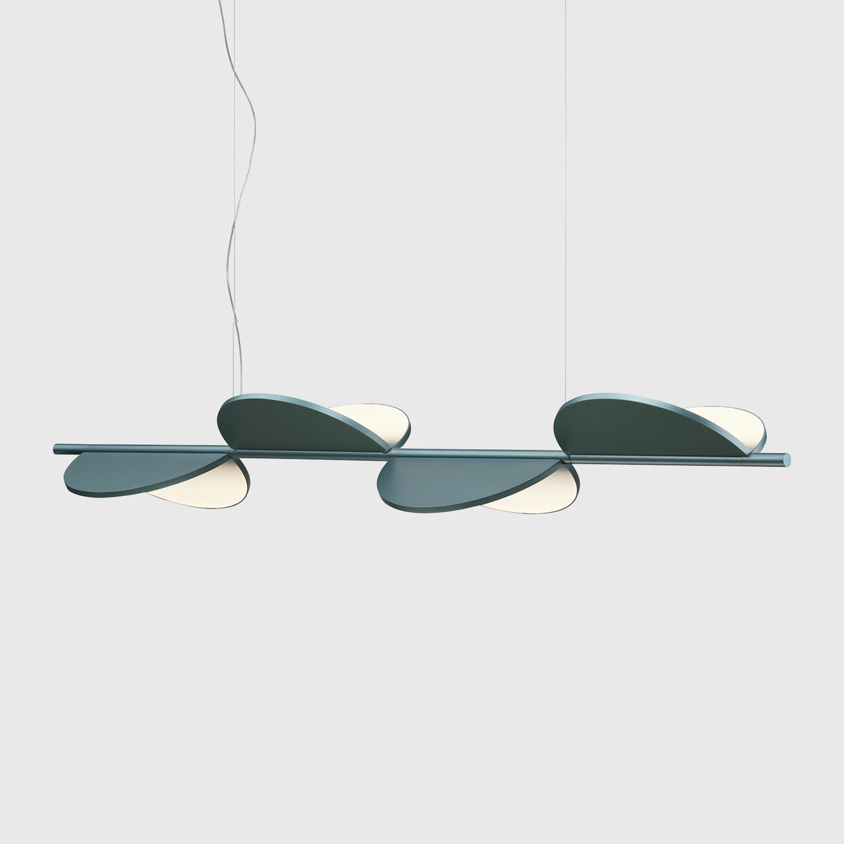 Almendra Linear S4 Suspension Lamp, Bay Blue Metallised