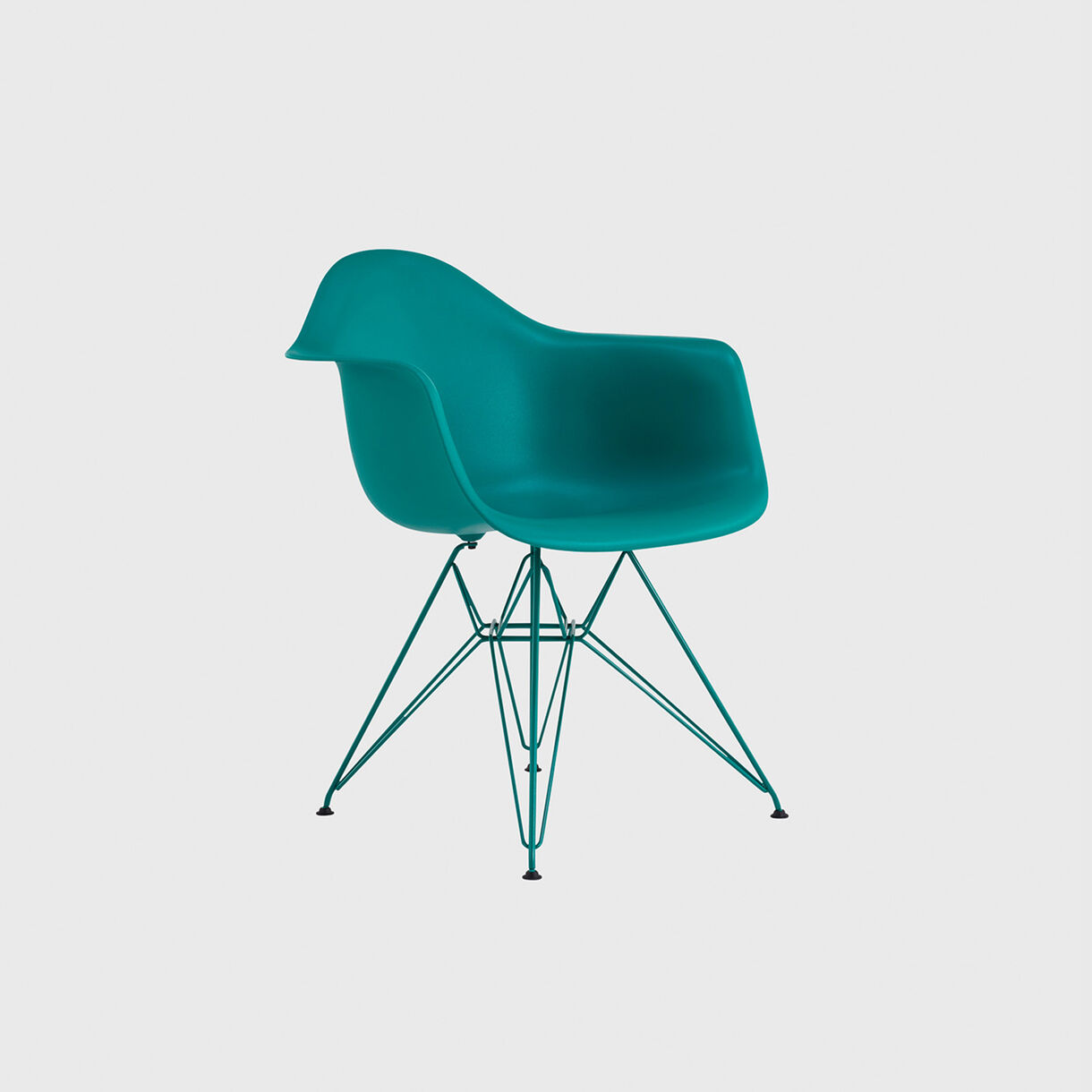 Eames Moulded Plastic Armchair, Wire Base, Mint Green