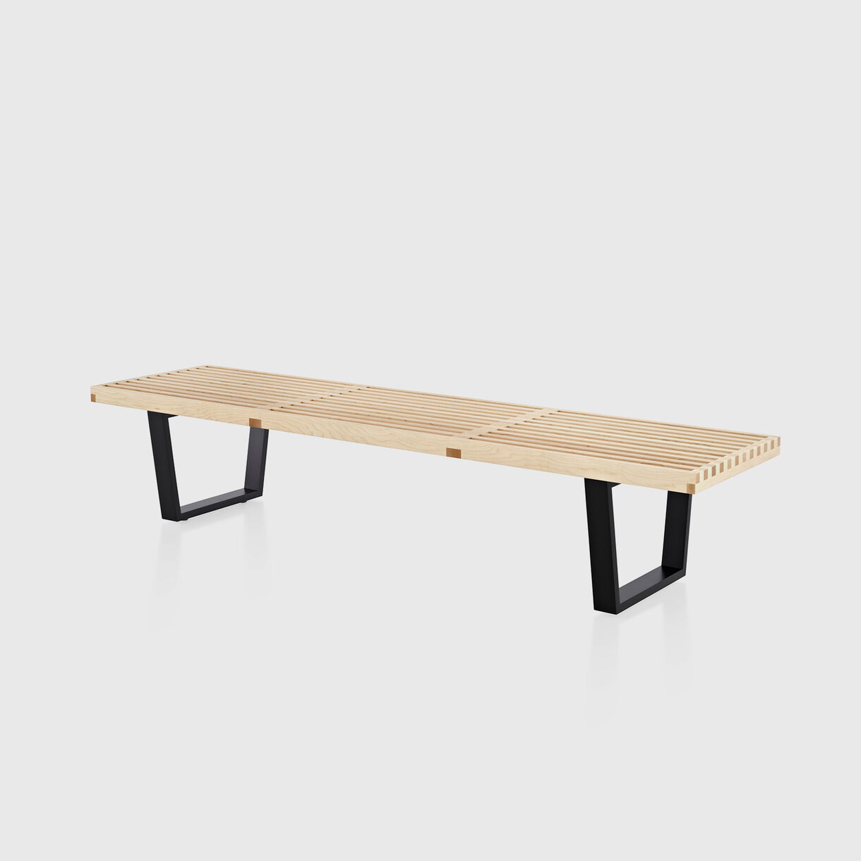 Nelson Platform Bench, 72", Natural Maple & Ebony