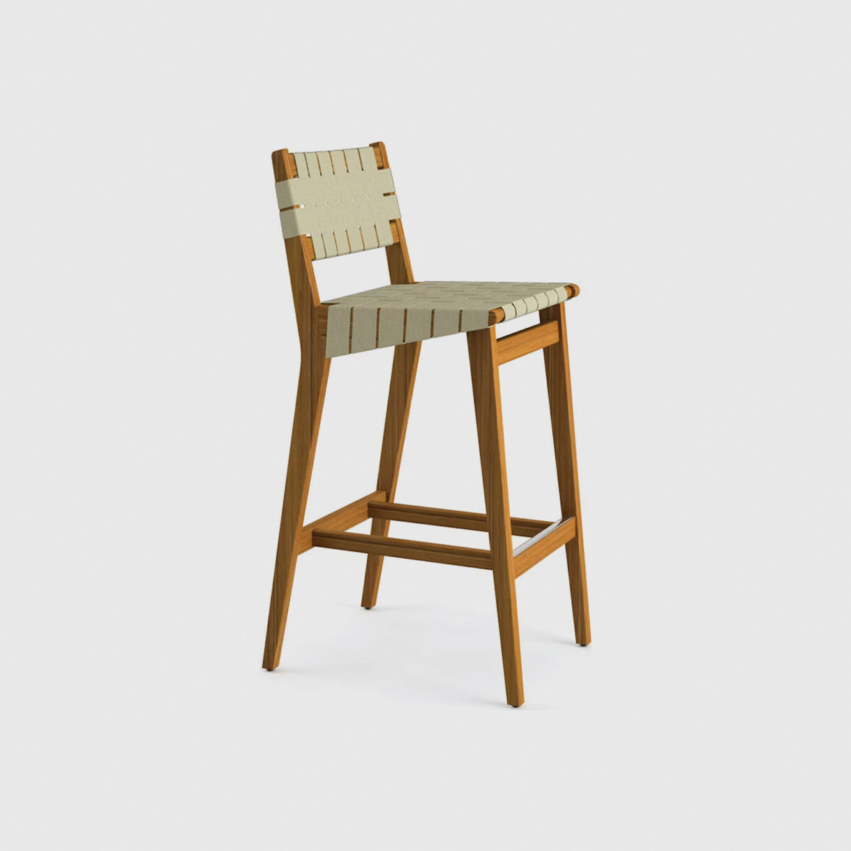 Risom Outdoor Stool, Bar, Antique Beige