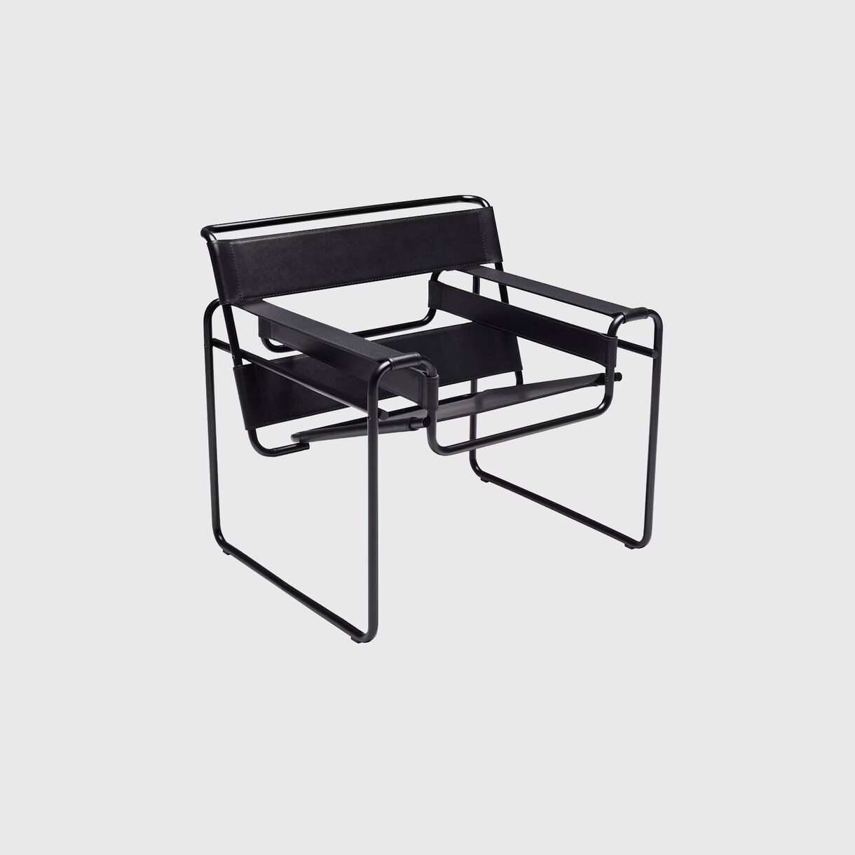 Wassily Chair, Black Frame, Black Leather