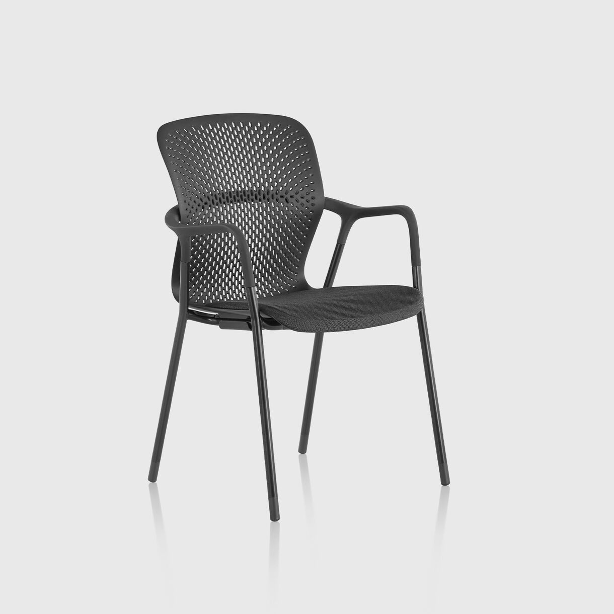Keyn Chair, 4-Leg Base, Black & Hopsak Black