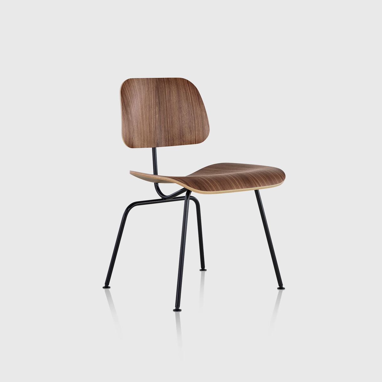 Eames Moulded Plywood Dining Chair, Metal Base, Walnut