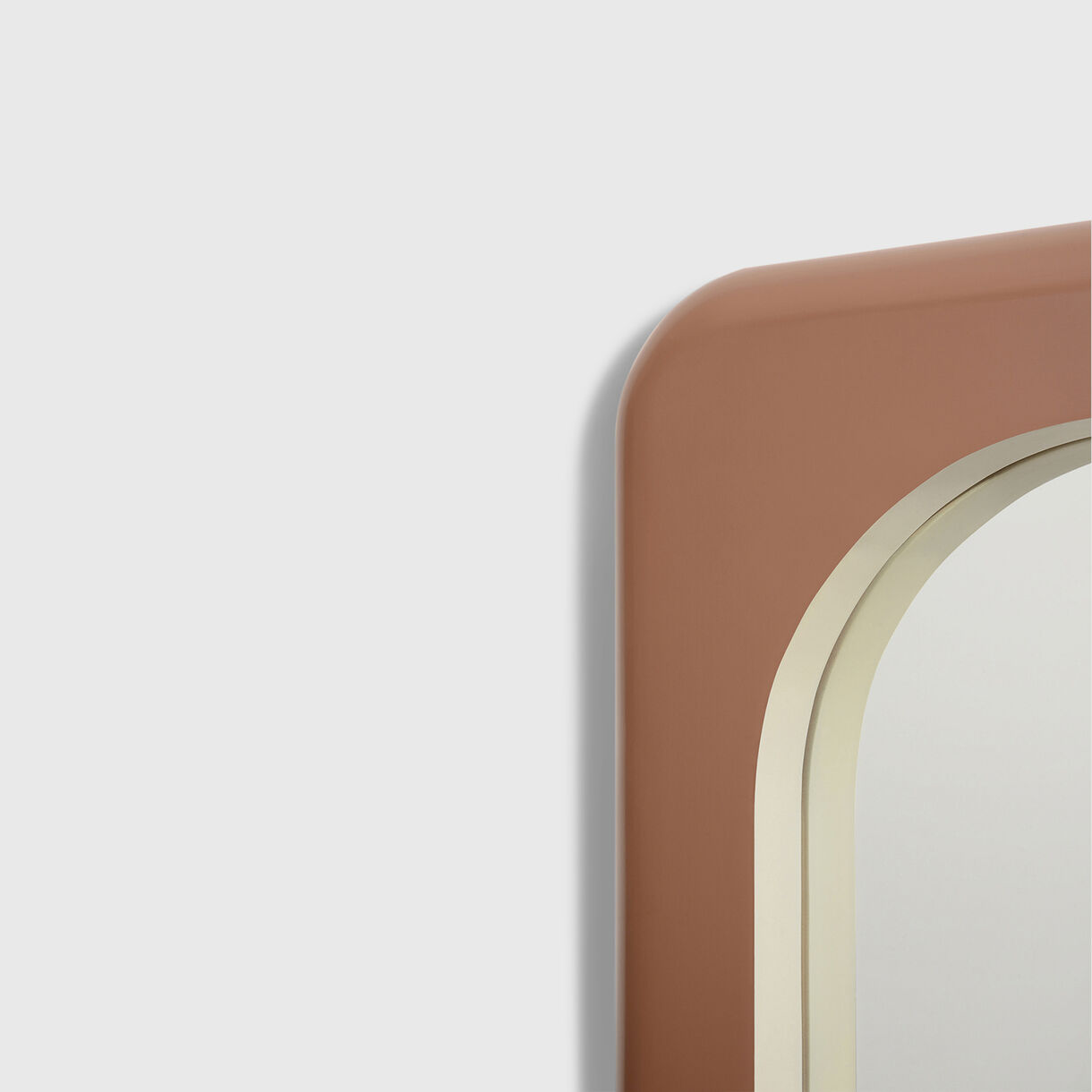 Bezel Mirror, Chocolate & Pearl