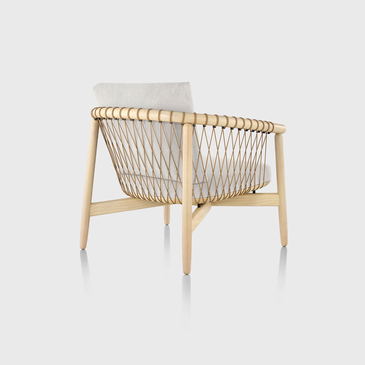 Crosshatch Lounge Chair, White Ash, Capri Stone, Cream Cord