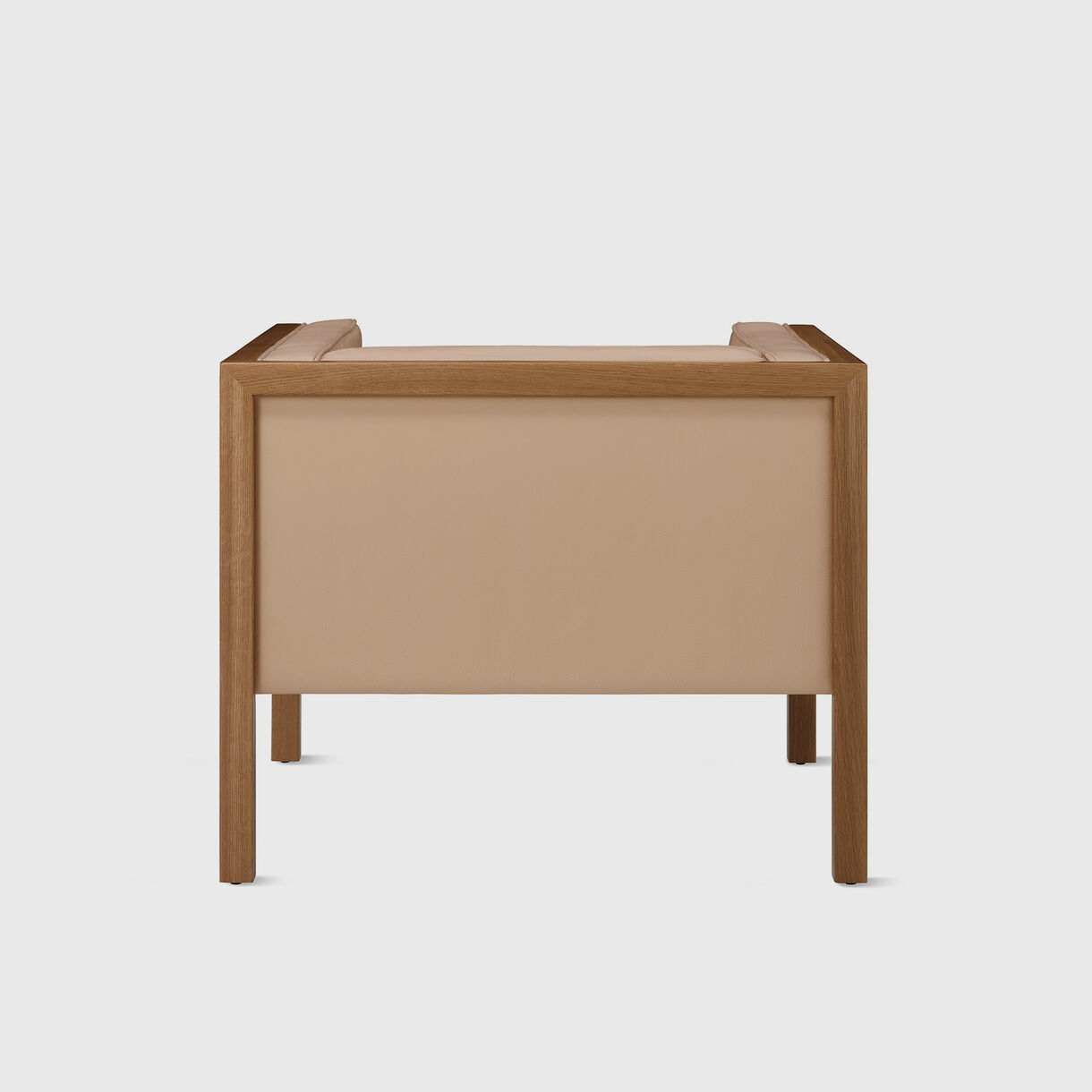 Nelson Cube Armchair, White Oak & Balsa Leather
