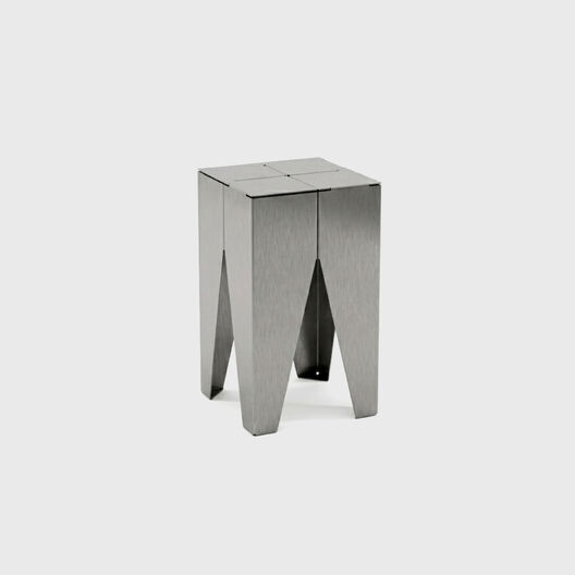 Backenzahn&trade; Steel Side Table, Brushed Steel