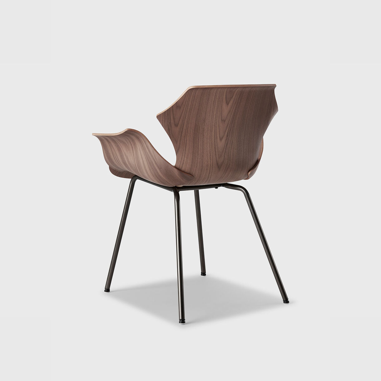 Petal Metal Base Armchair, Walnut