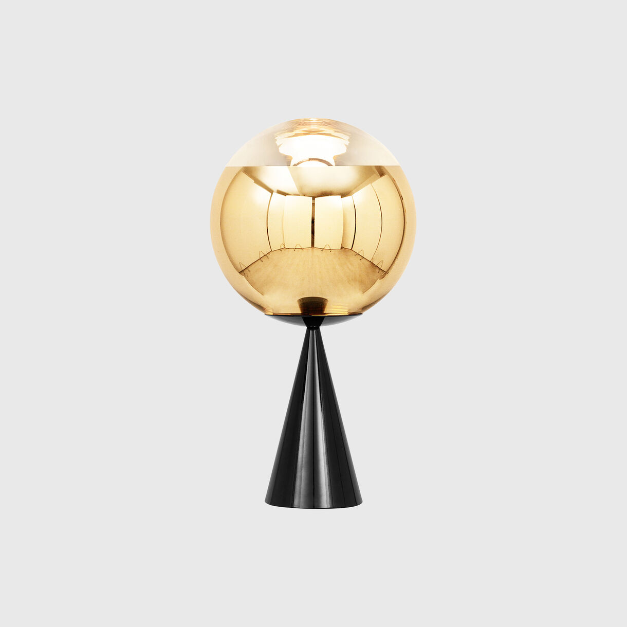 Mirror Ball Cone Fat Table Lamp, Gold