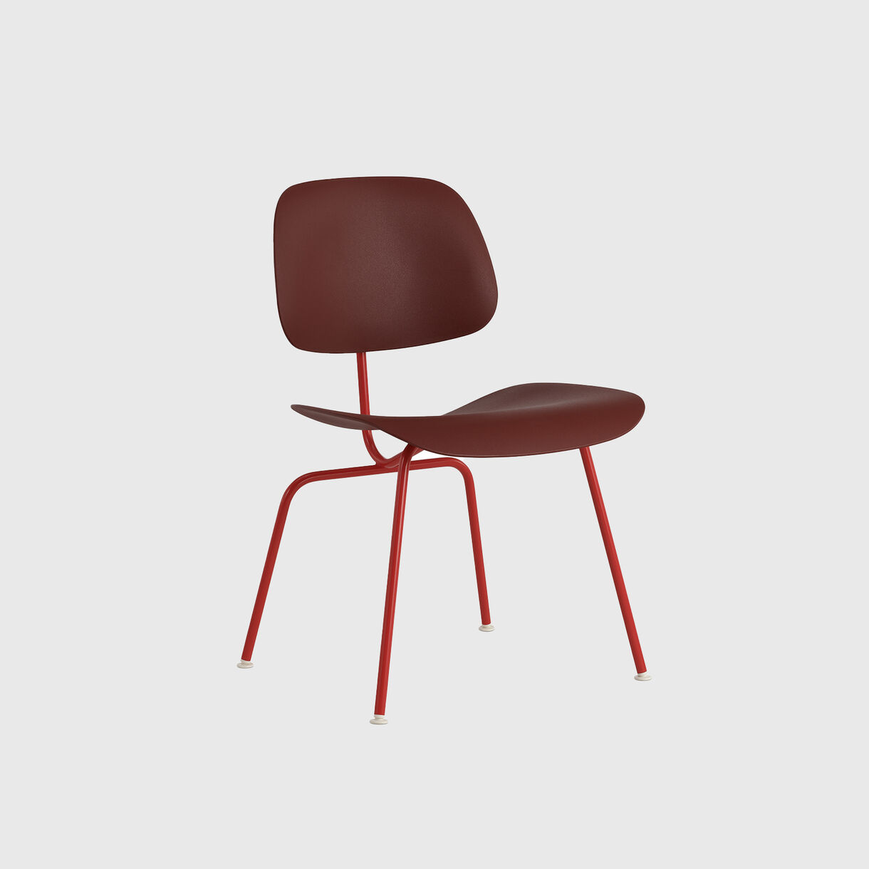 Eames Moulded Plastic Dining Chair, Brick Red Shell, Blaze Base