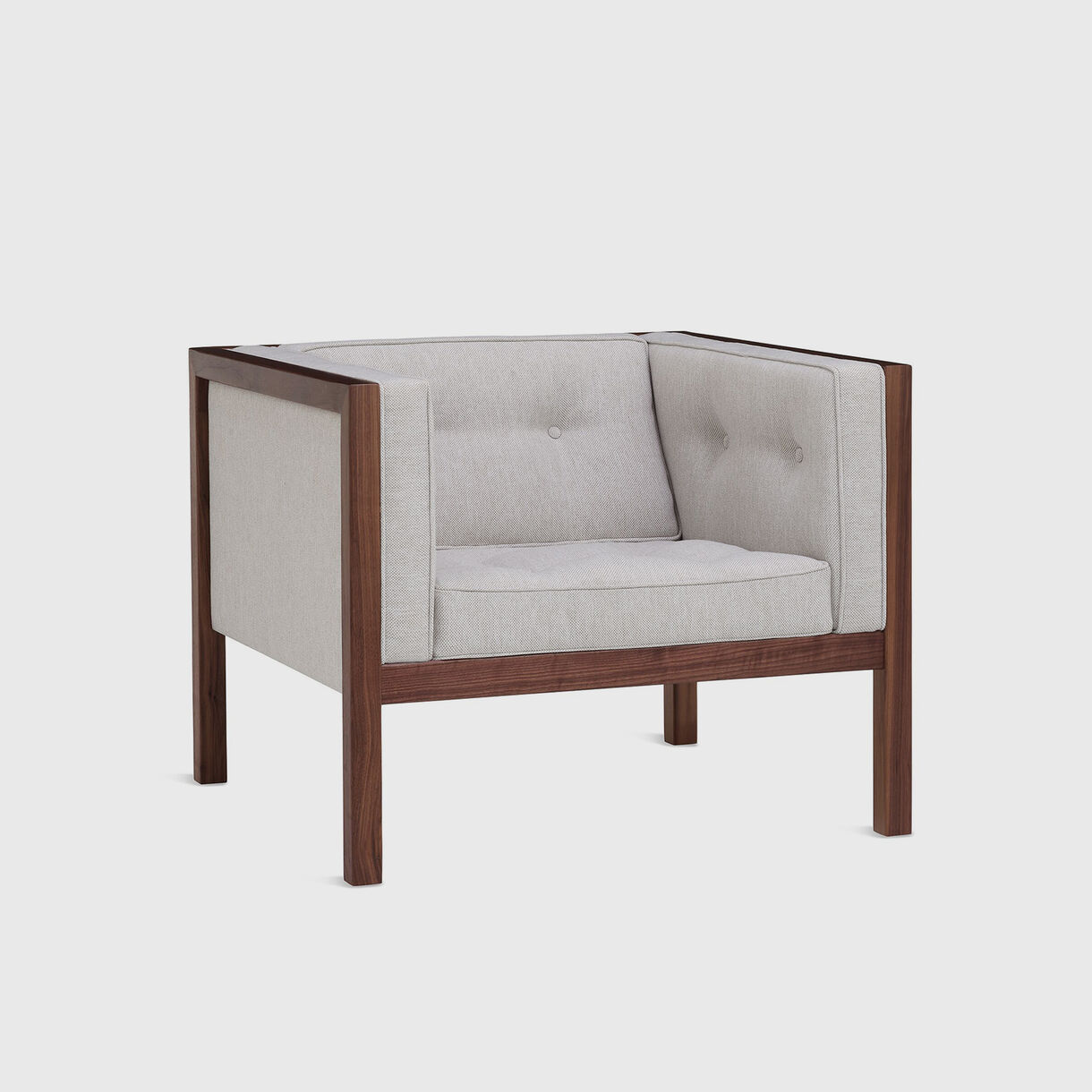 Nelson Cube Armchair, Walnut & Mode Clavicle