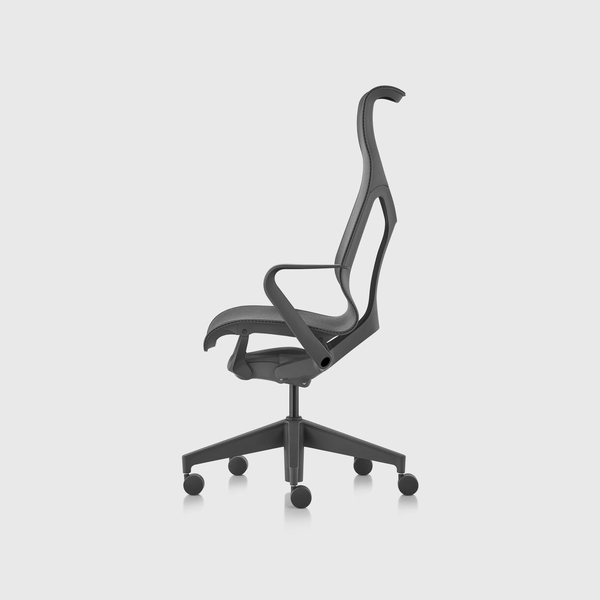 Cosm Work Chair, High Back, Fixed Arms, Graphite