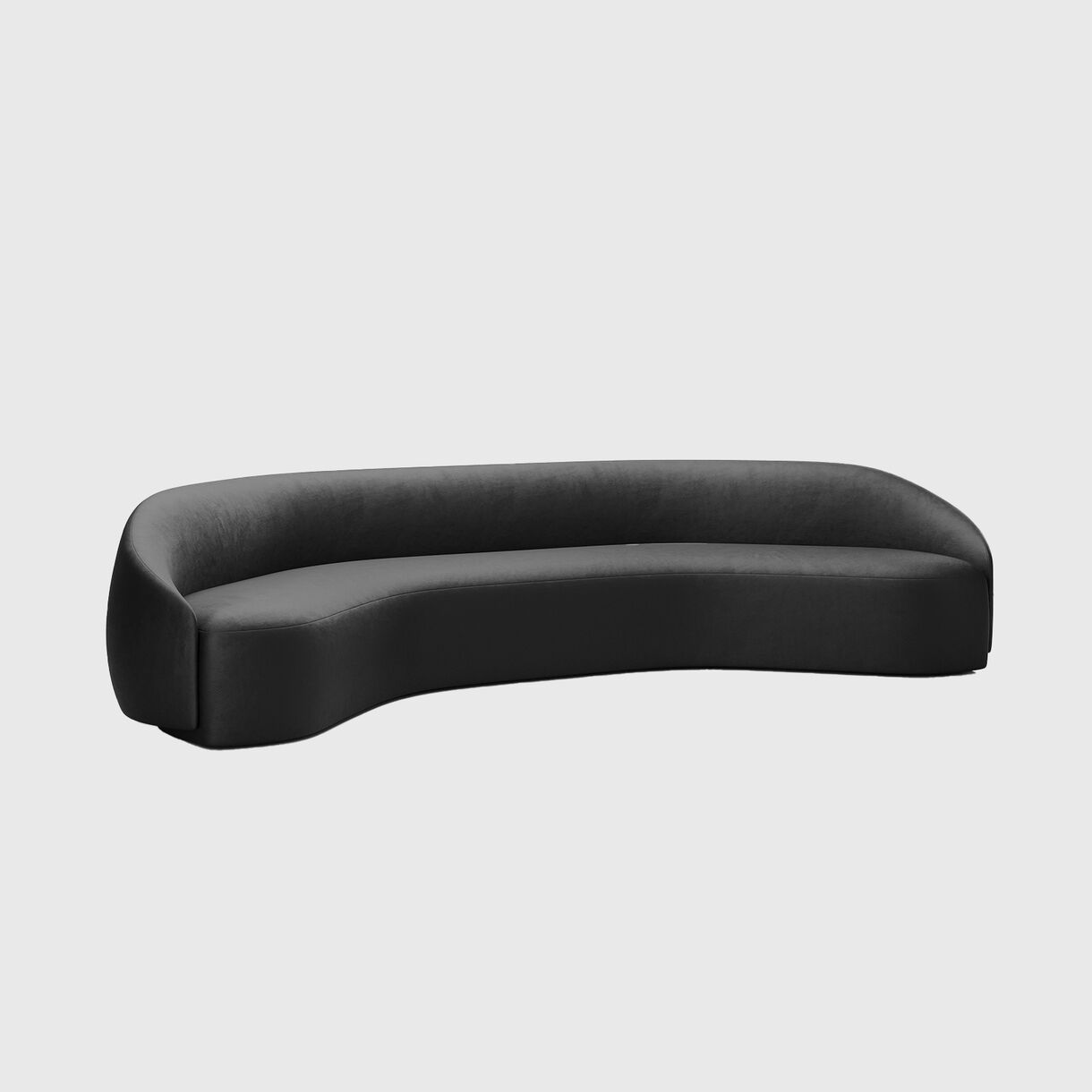 Taylor Sofa, Curved, Bellagio Black Leather