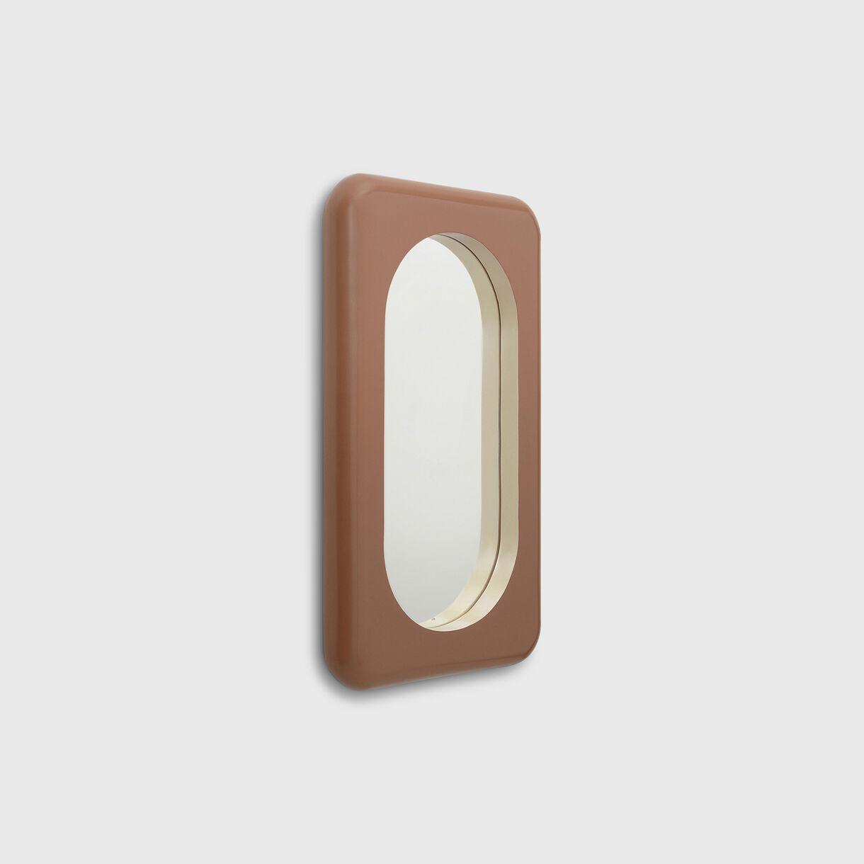 Bezel Mirror, Chocolate & Pearl
