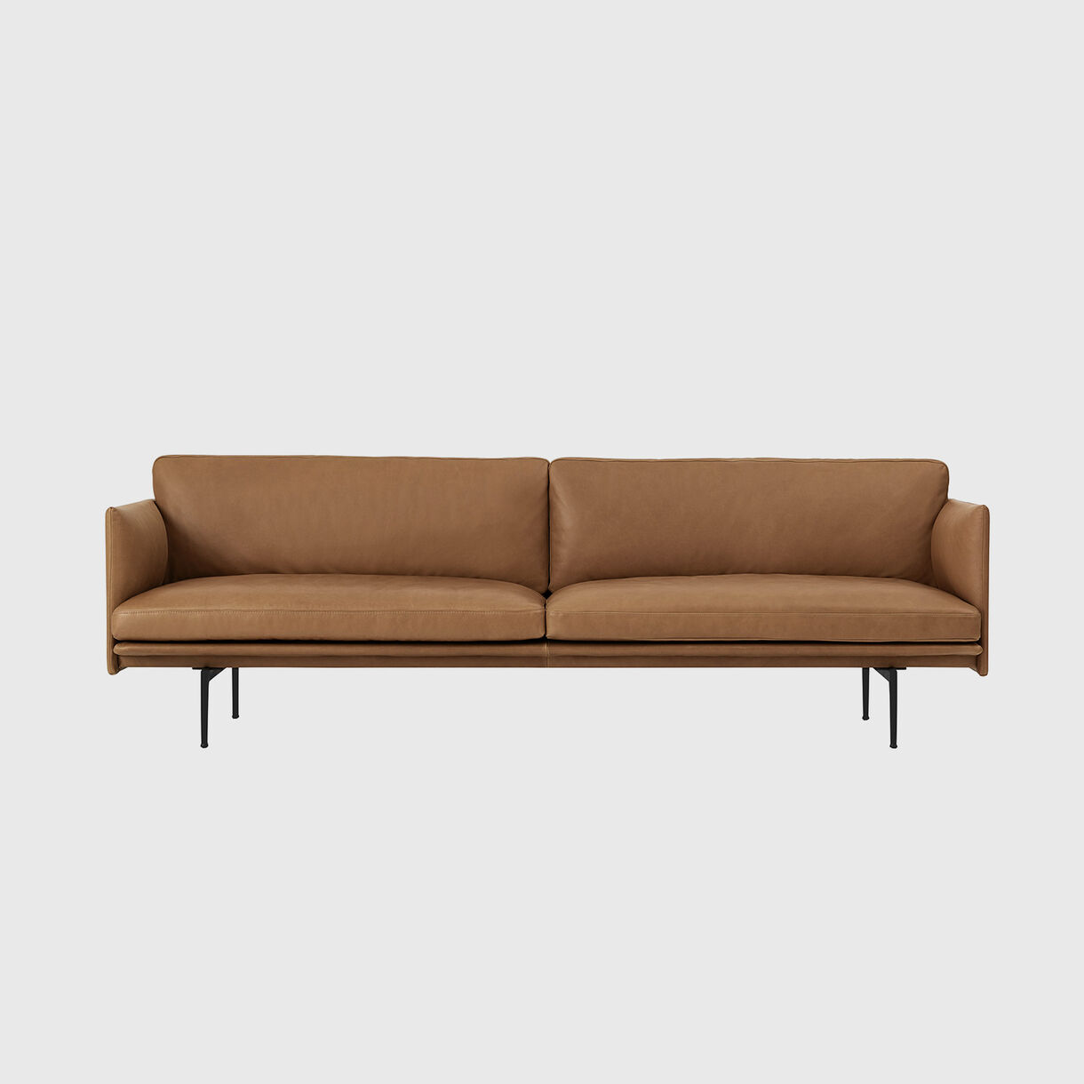 Outline 3 Seater Sofa, Cognac Leather