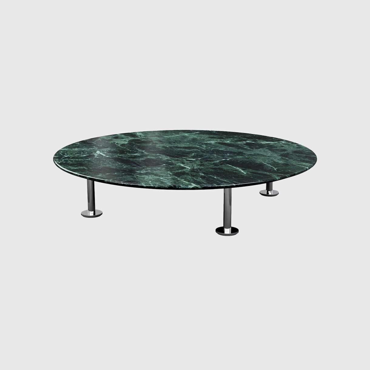 Grasshopper Coffee Table, Polished Verde, Polished Chrome