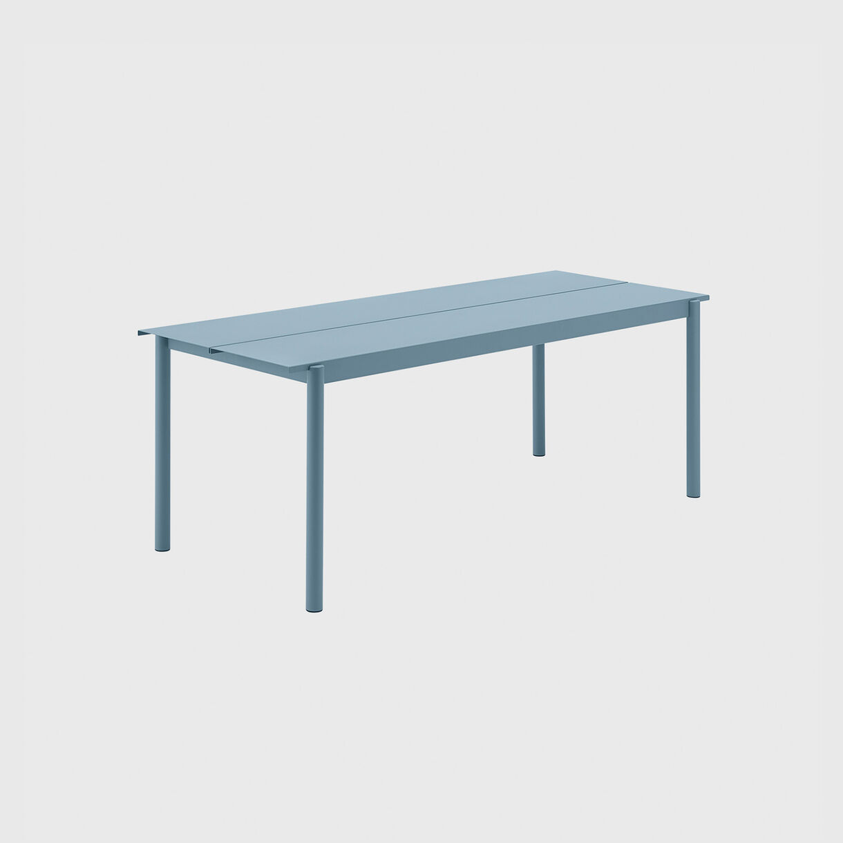 Linear Steel Table, Medium, Pale Blue