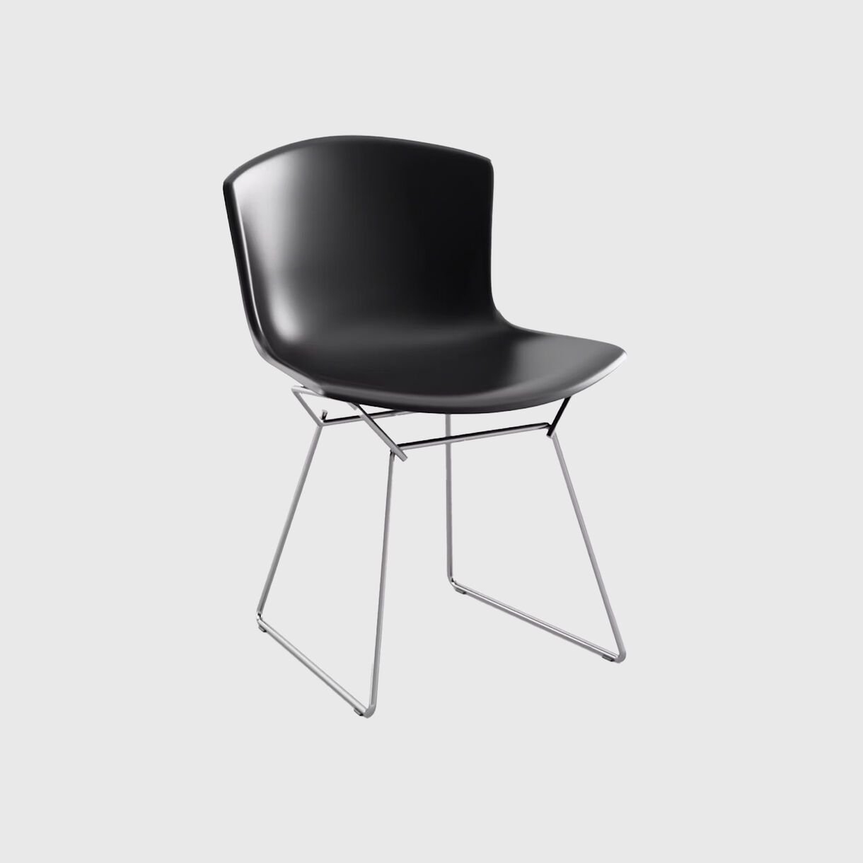 Bertoia Moulded Shell Side Chair, Black