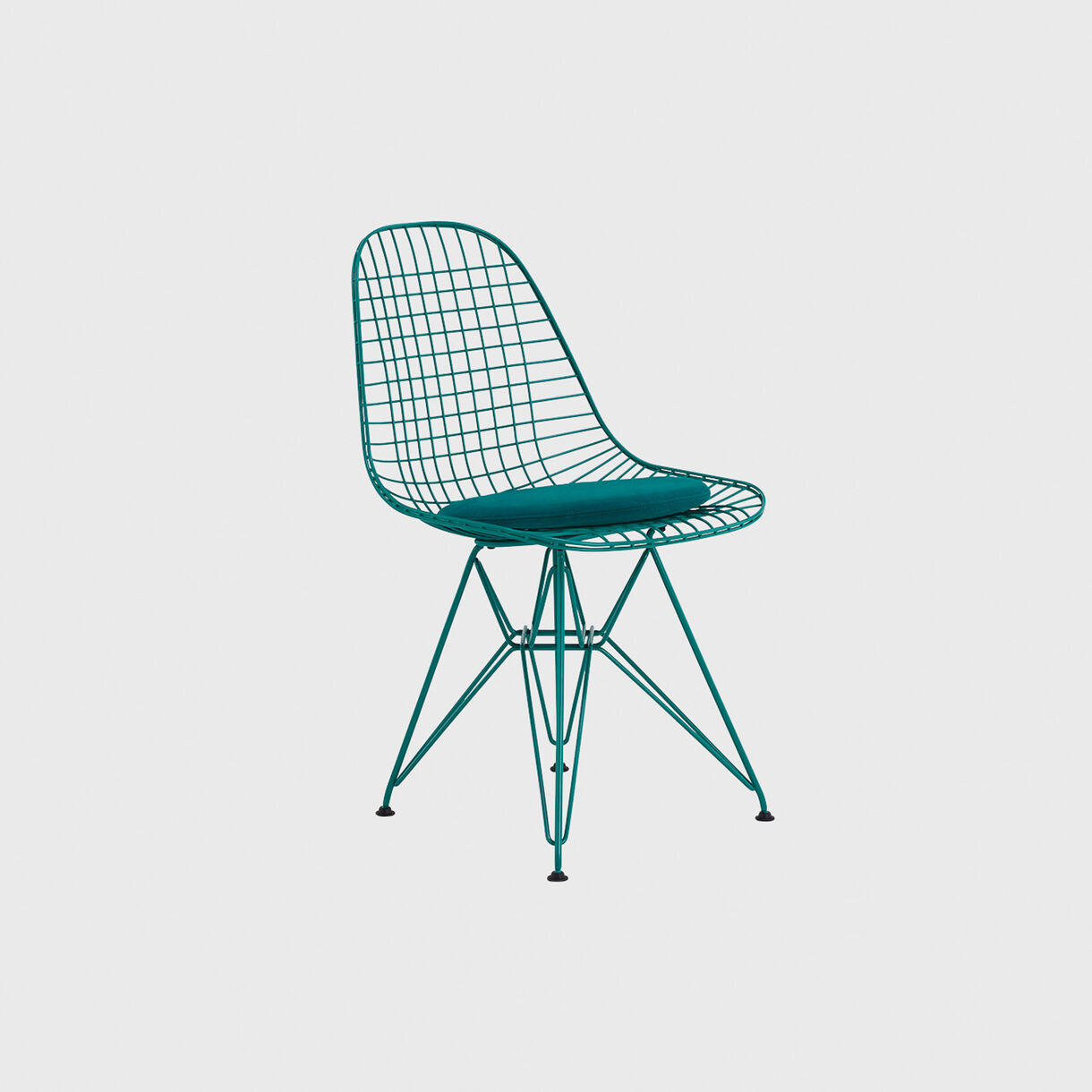 Eames Wire Chair, Upholstered Seat Pad, Mint Green