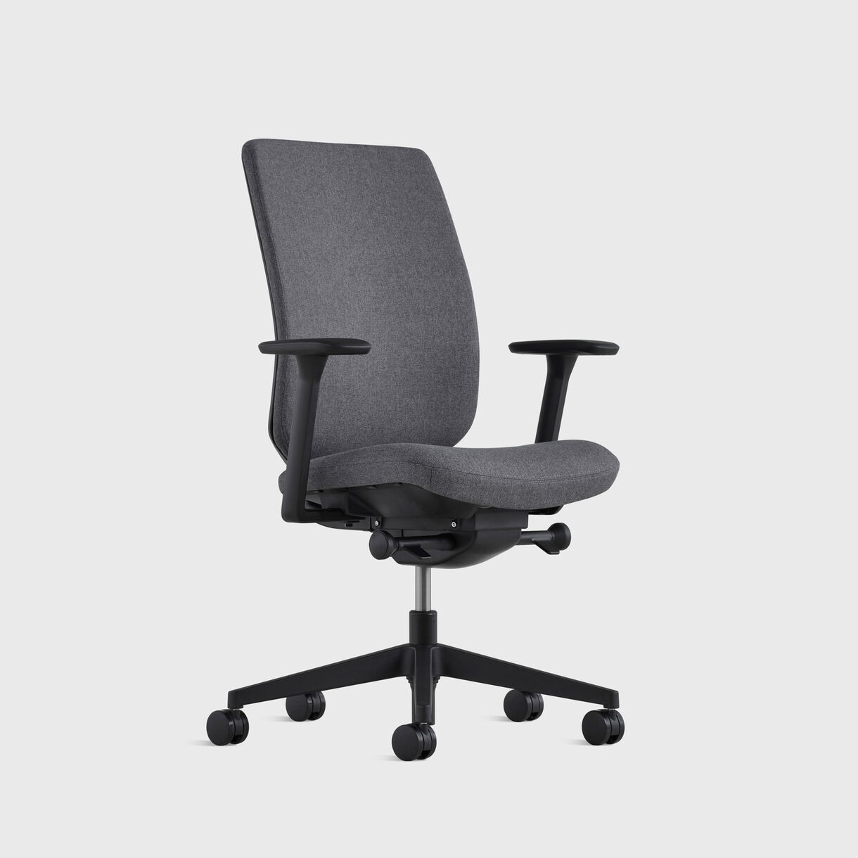 Verus Upholstered Back Task Chair - Black Frame & Bayou Upholstery - Fully Adjustable Arms