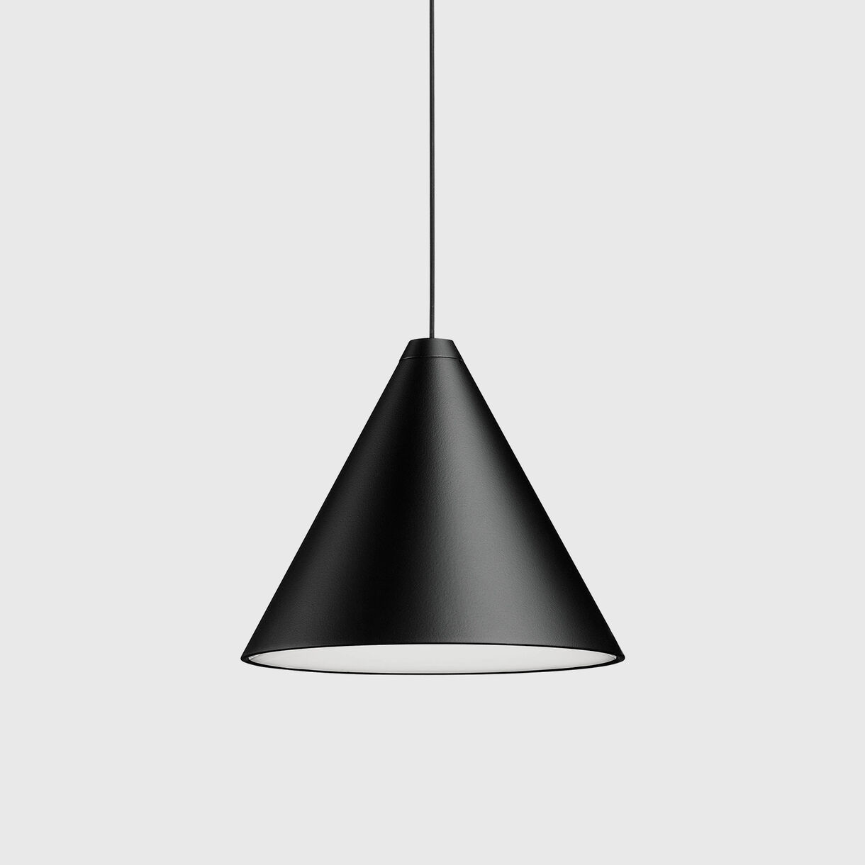 String Pendant Lamp, Cone, Black
