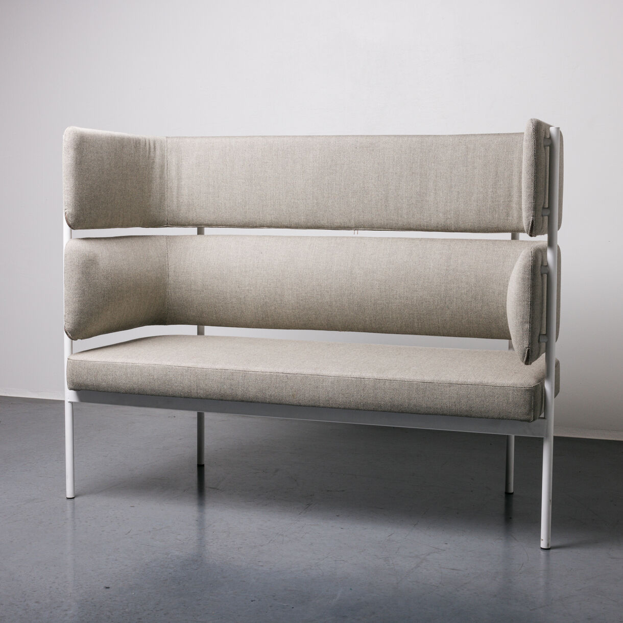 Crescent High-Back 2 Seater Sofa, White