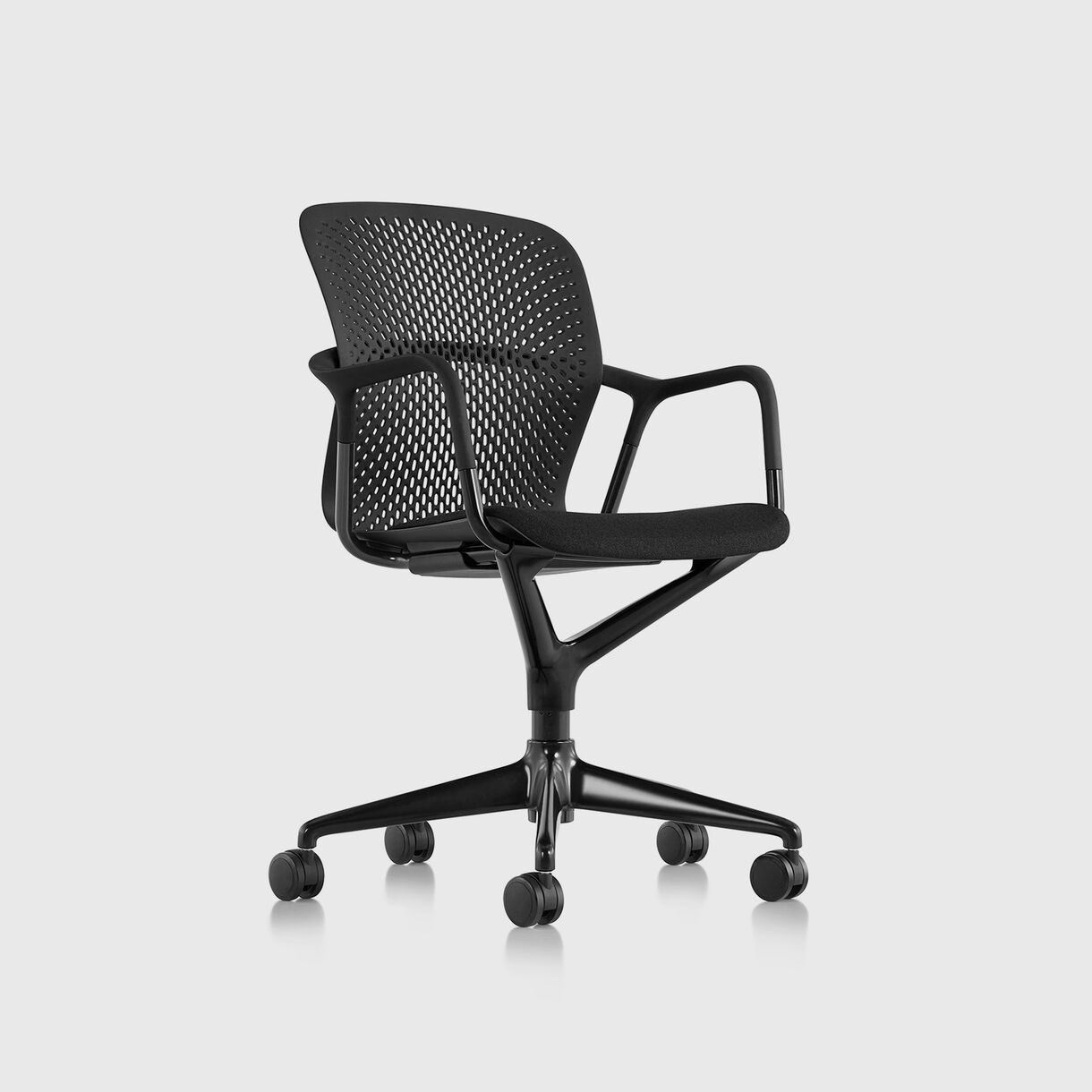 Keyn Chair, 5-Star Base, Black & Medley Cinder