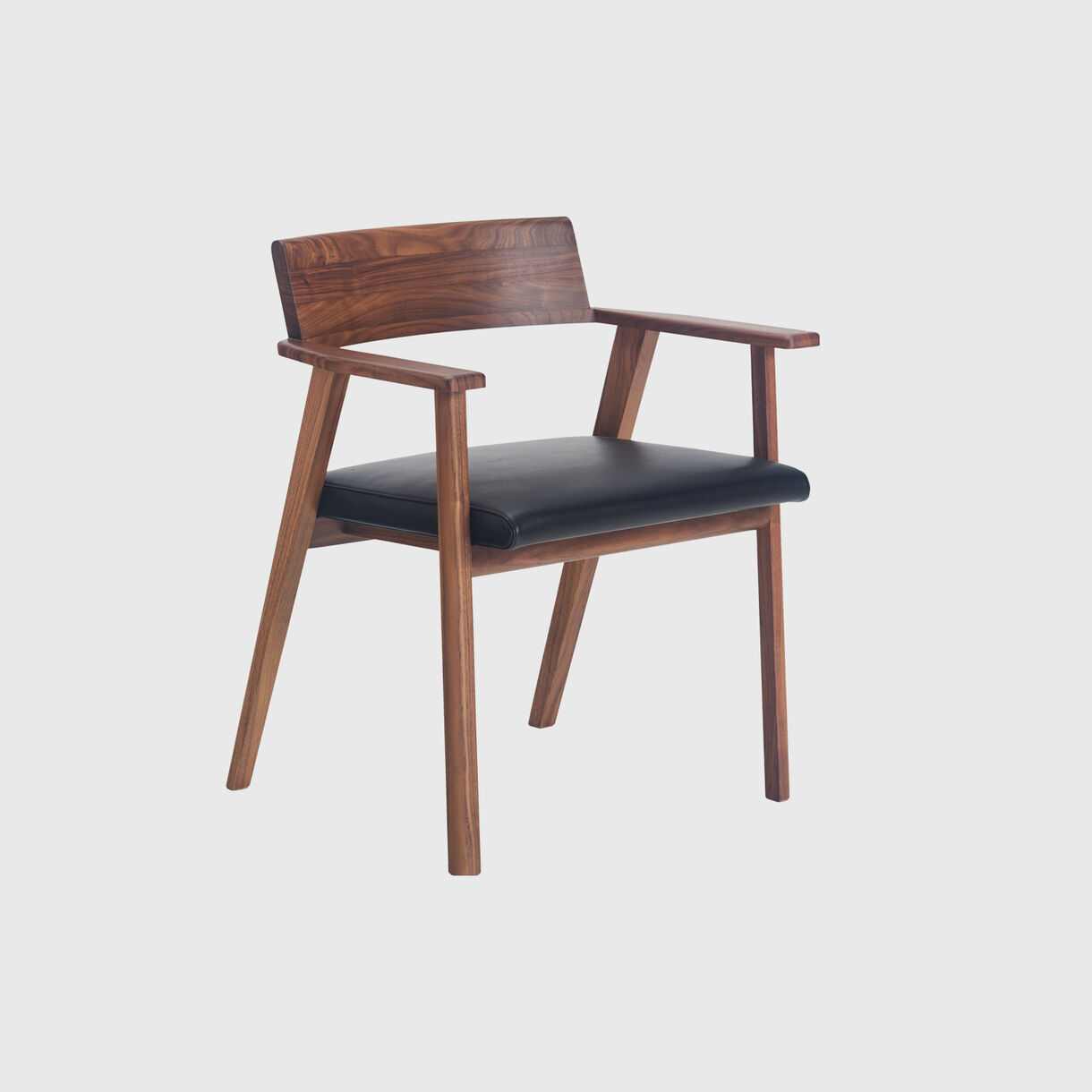 Wedge Armchair (CB-55), Walnut, Elegant, Black