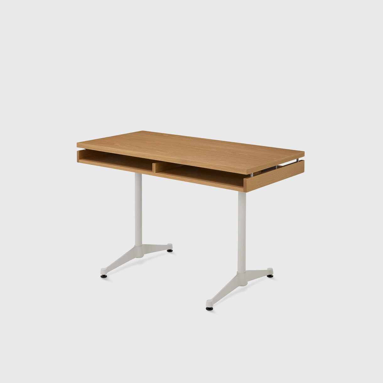 Eames 2500 Executive Desk, Small, White Oak & White